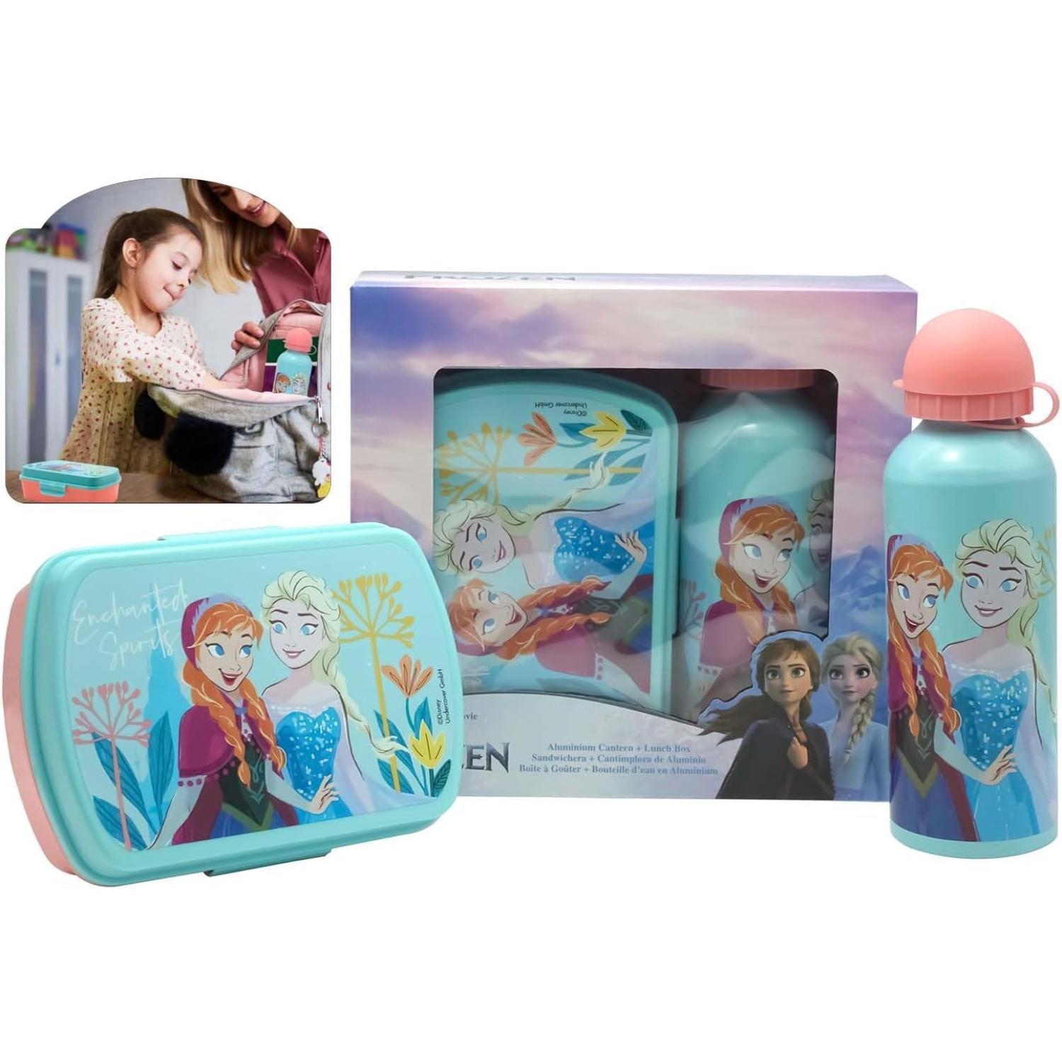 Kids Plastic Lunchbox with Aluminium Water Bottle Set - Assorted