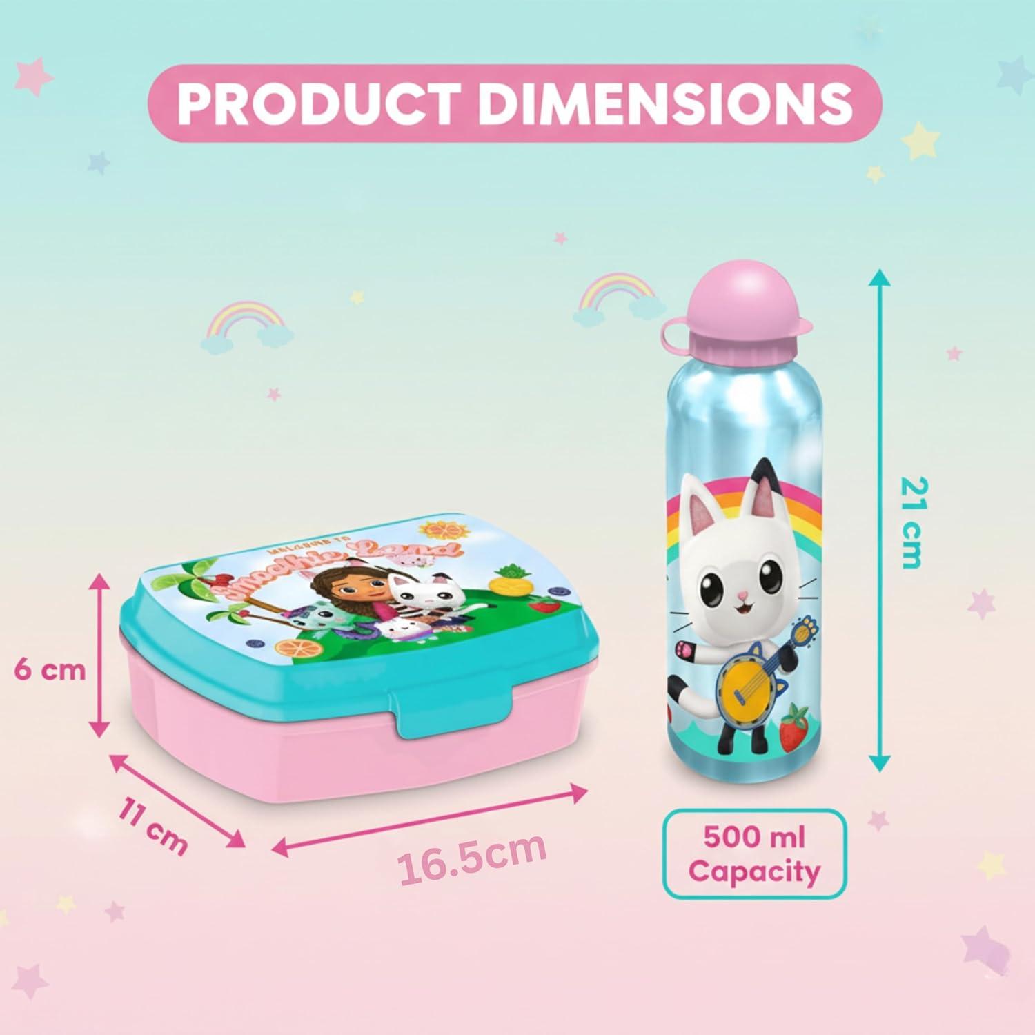 Kids Plastic Lunchbox with Aluminium Water Bottle Set - Assorted