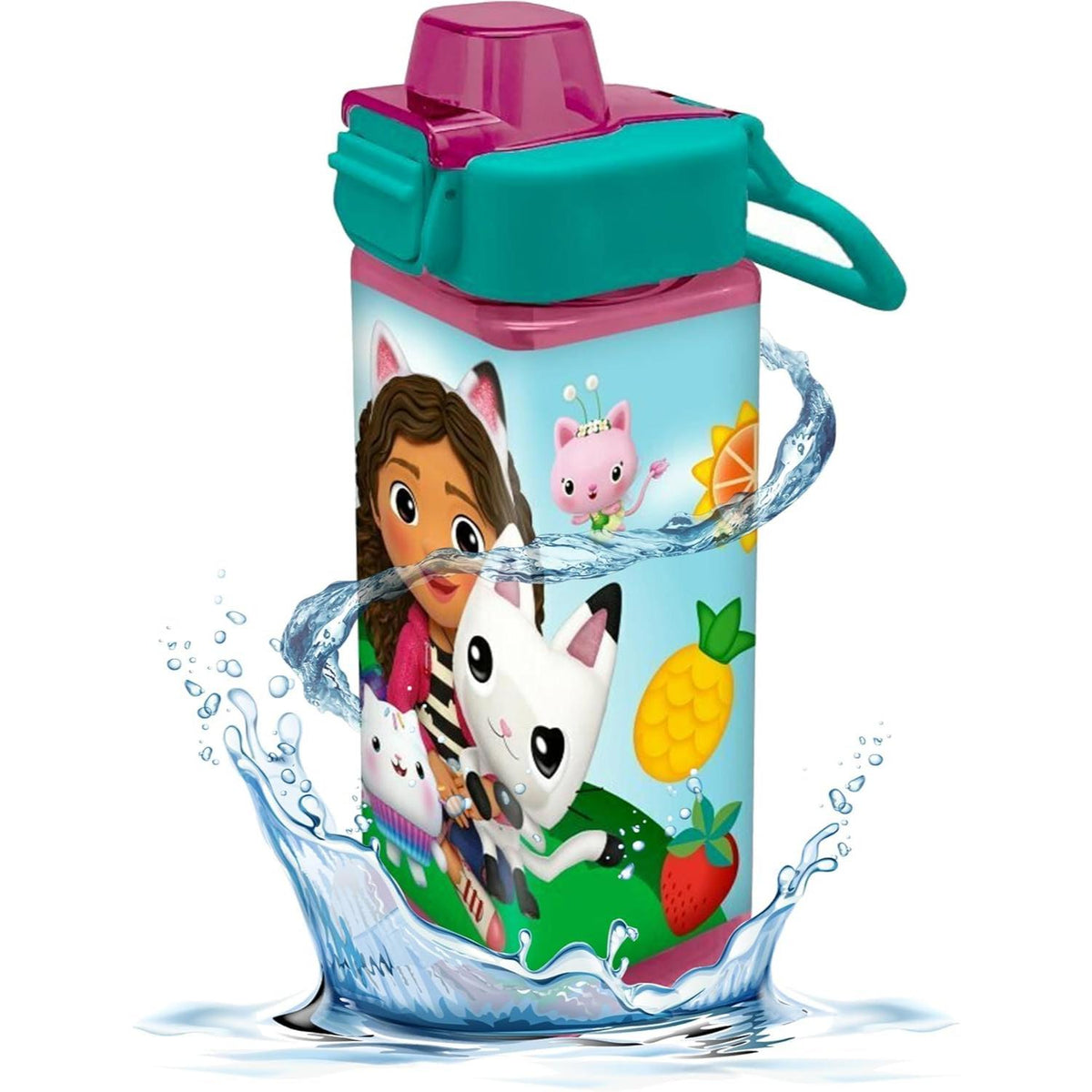 500ml Square Kids Water Bottle - Gabbys Dollhouse