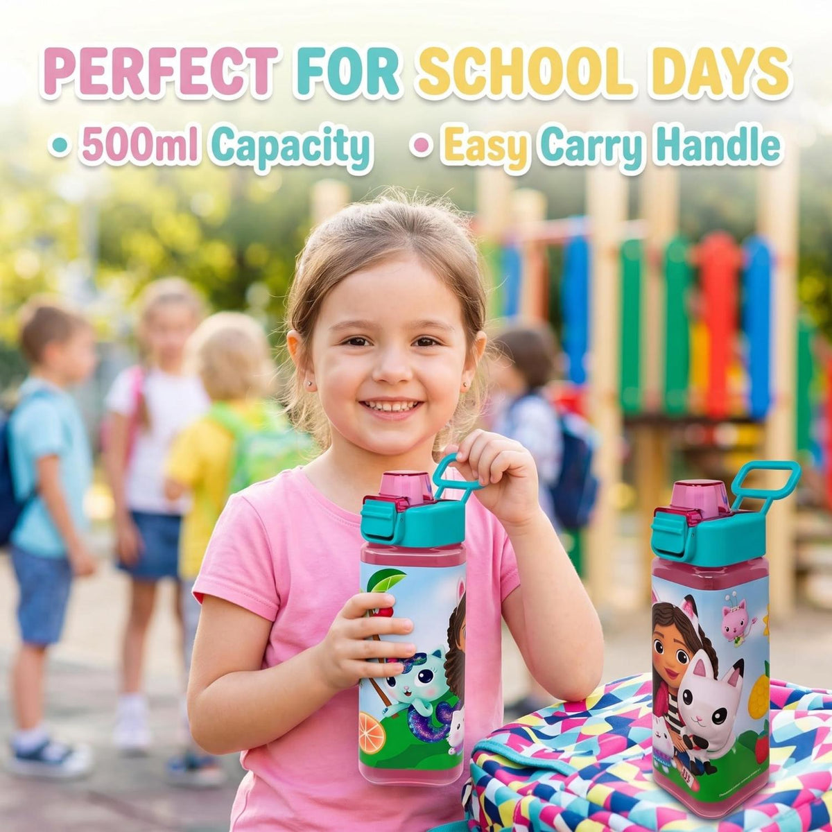 500ml Square Kids Water Bottle - Gabbys Dollhouse – view 7