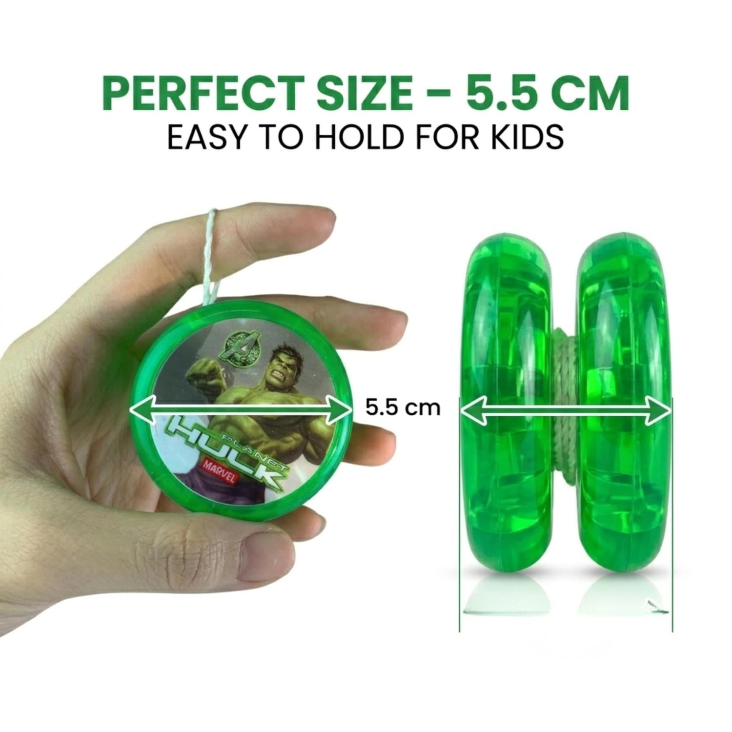 Avengers LED Light-Up Yo-Yo Toy with String Kids 5.5cm - Assorted