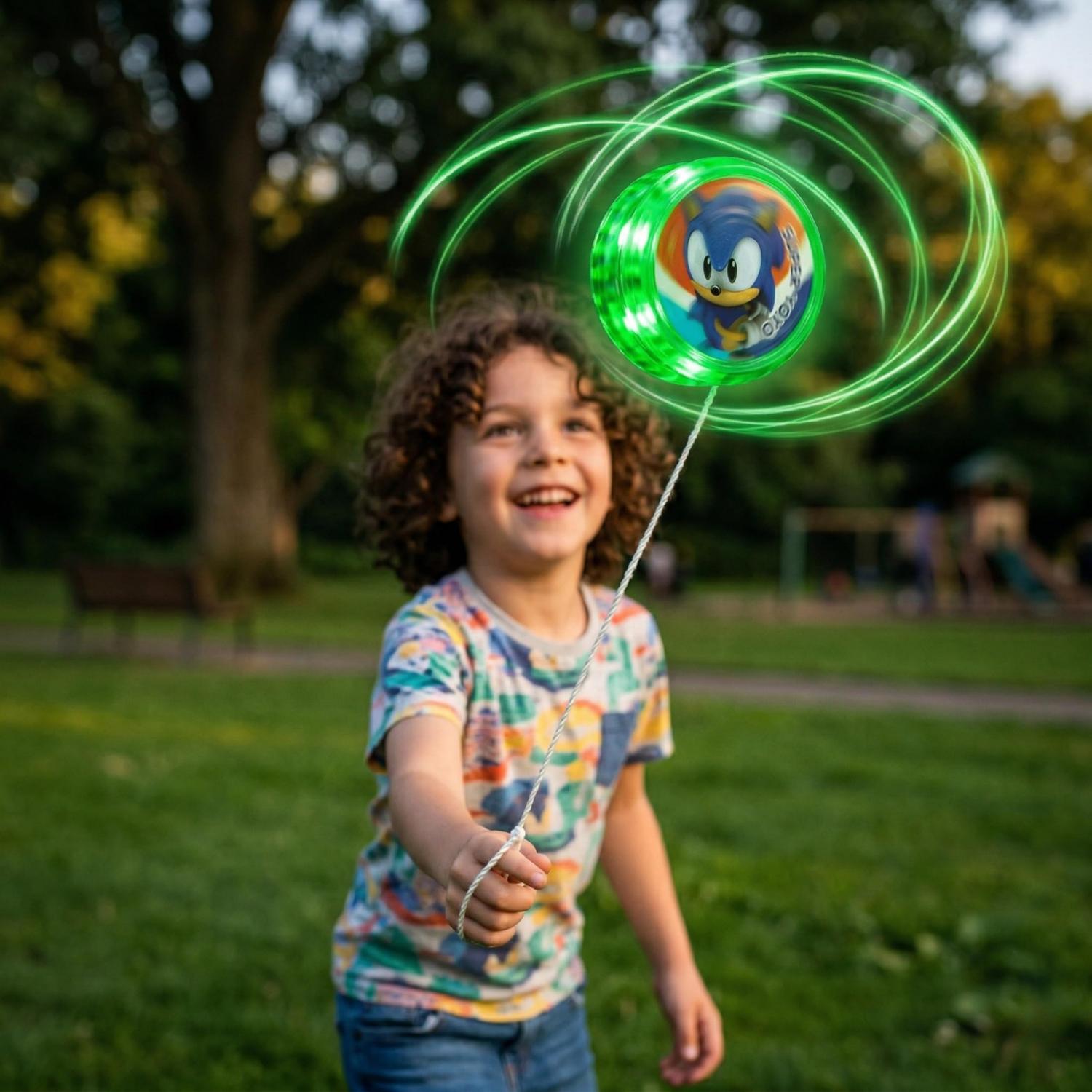 5.5cm Sonic the Hedgehog LED Light-Up YoYo Toys for Kids