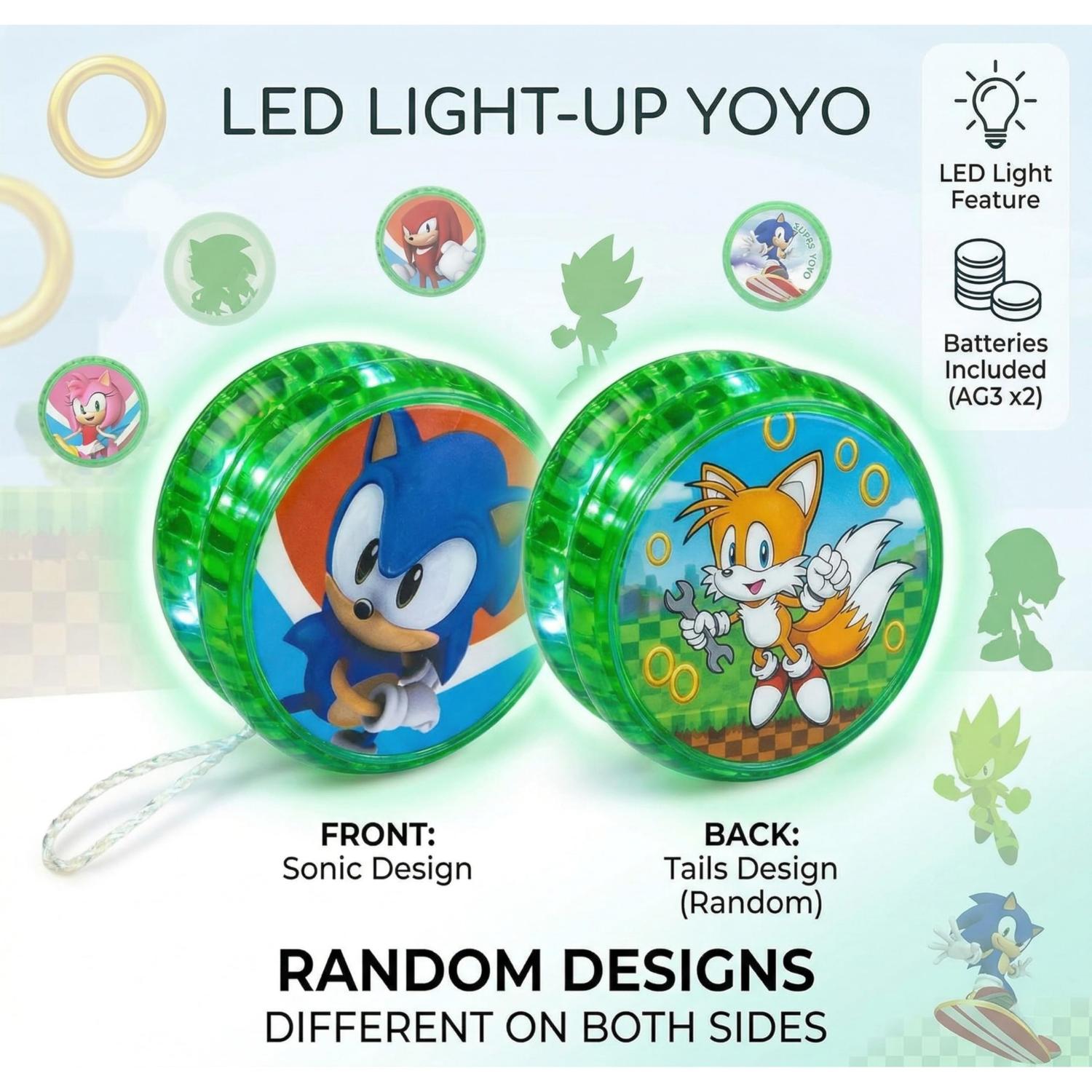 5.5cm Sonic the Hedgehog LED Light-Up YoYo Toys for Kids