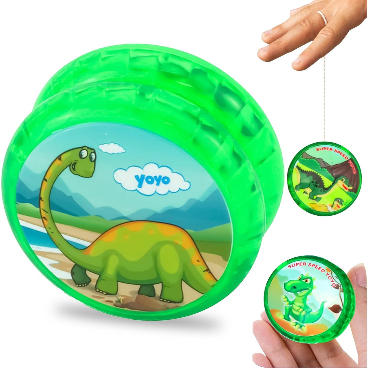 5.5cm Kids Light-Up Dinosaur Yo-Yo Toy with String - Assorted