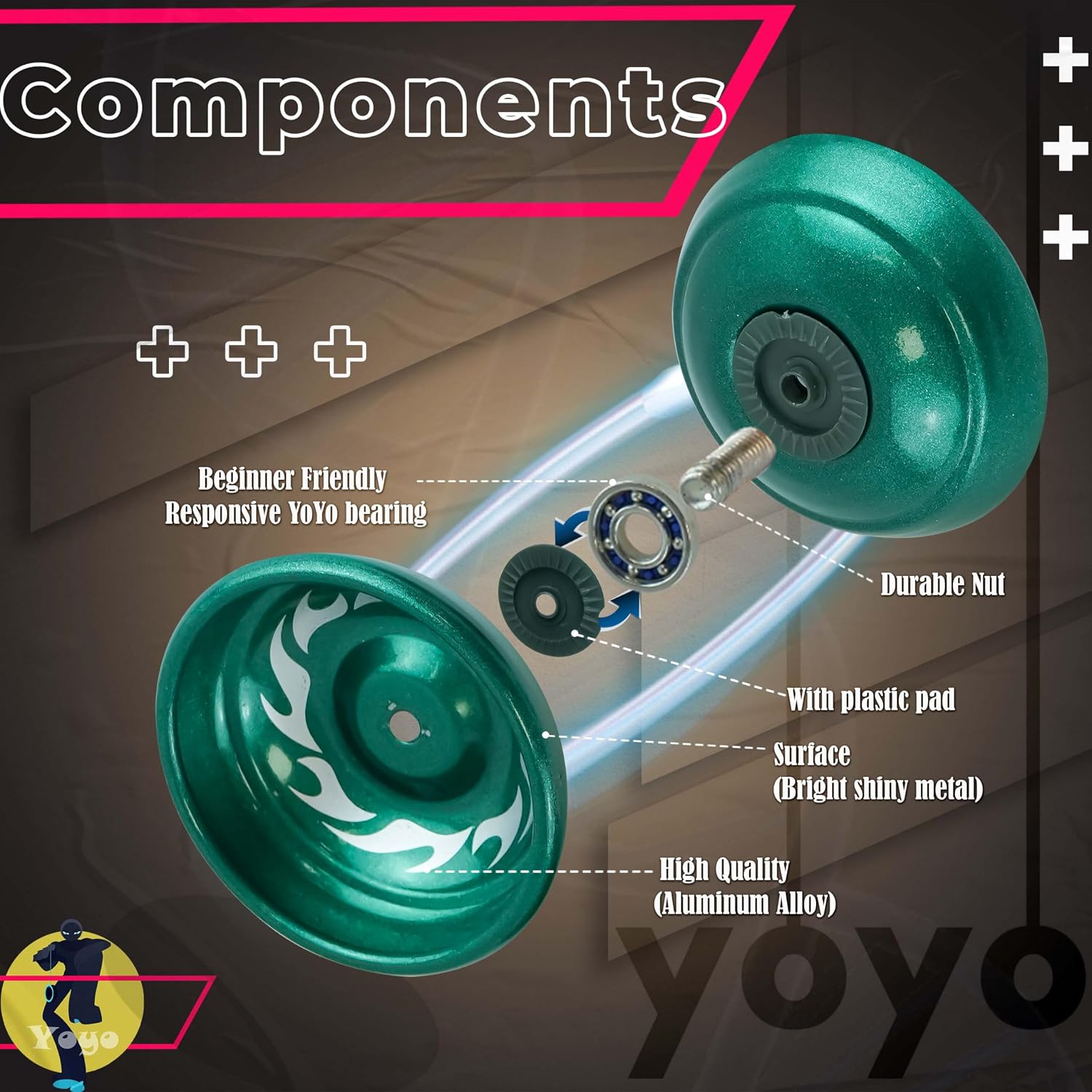 5cm Metal Responsive YoYos for Beginners – Assorted