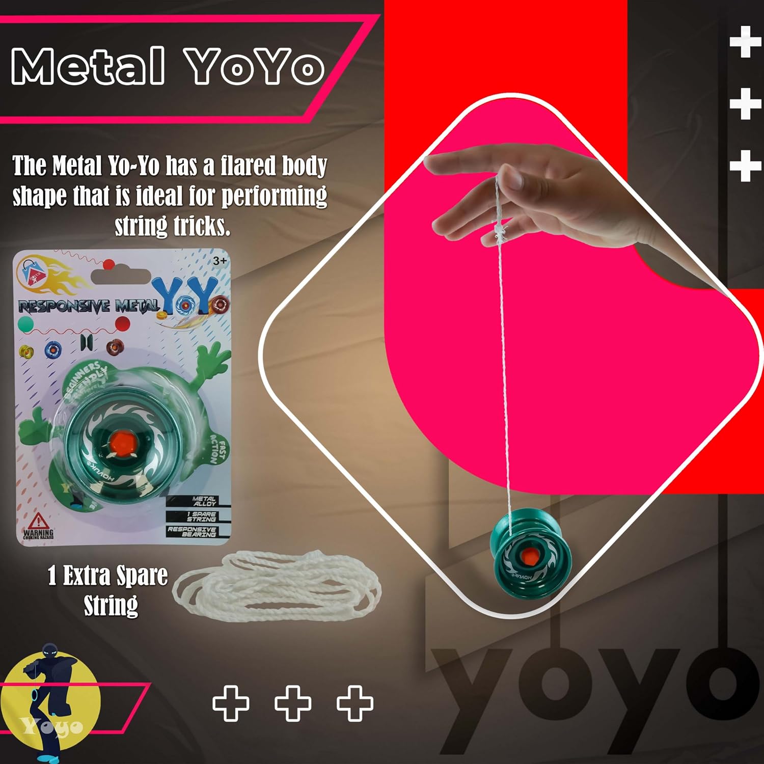 5cm Metal Responsive YoYos for Beginners – Assorted