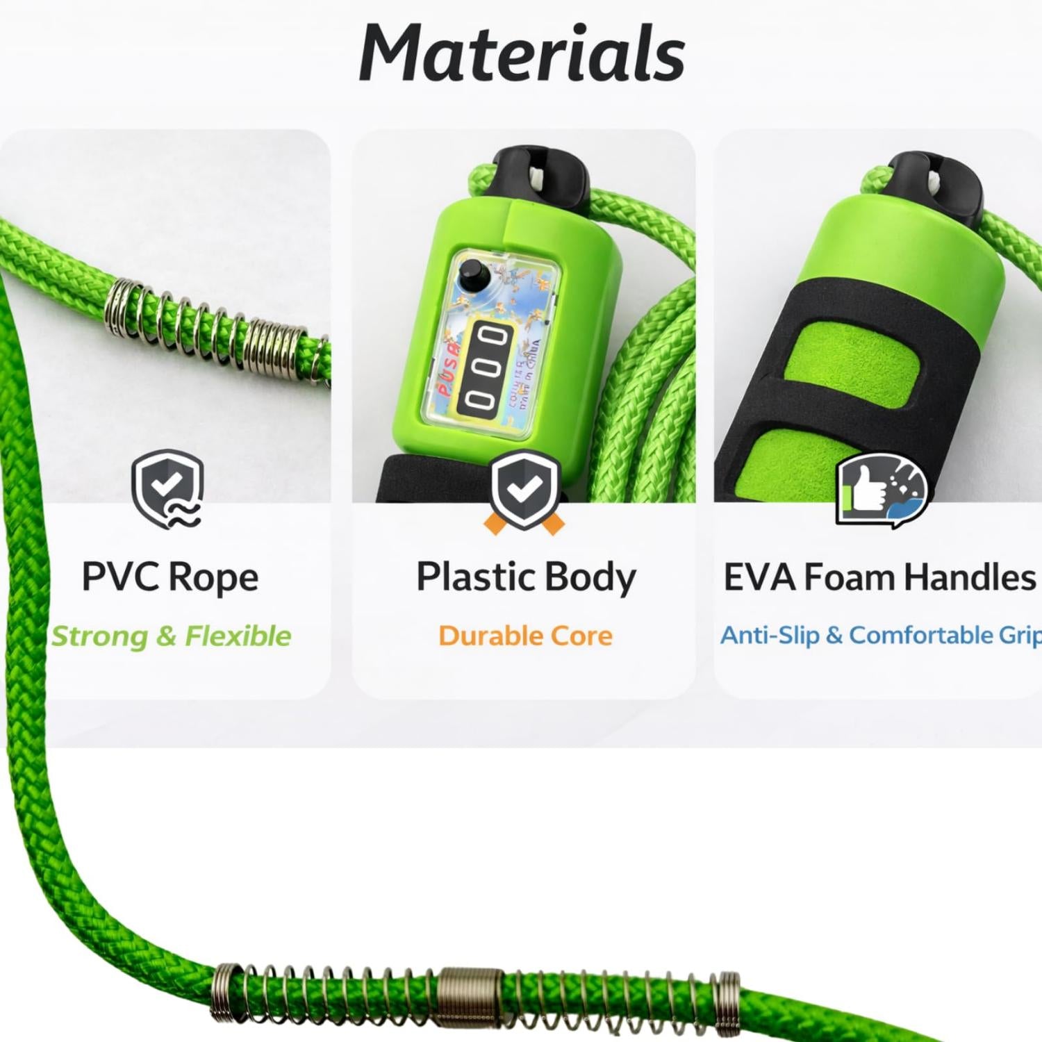 2.7m Adjustable Skipping Rope with Counter - Assorted