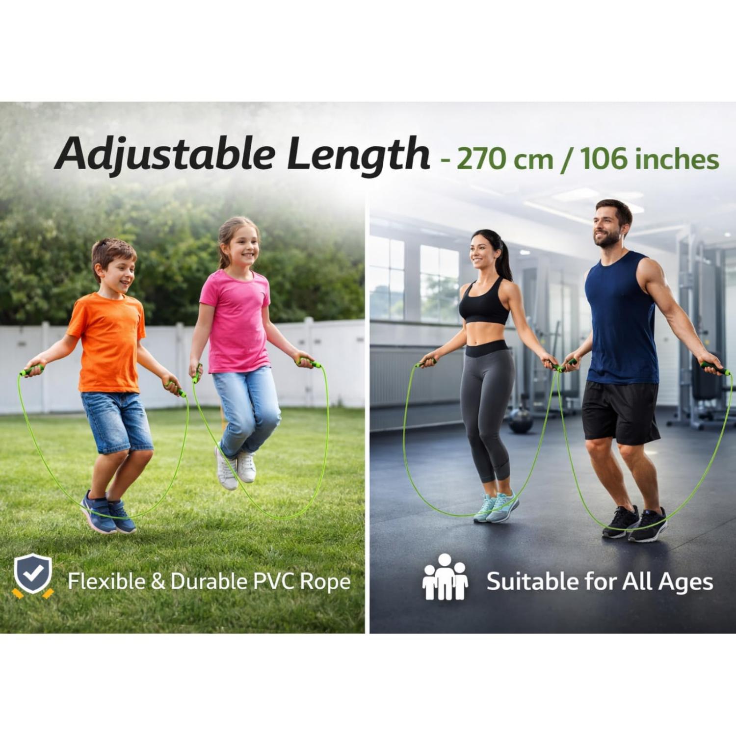 2.7m Adjustable Skipping Rope with Counter - Assorted