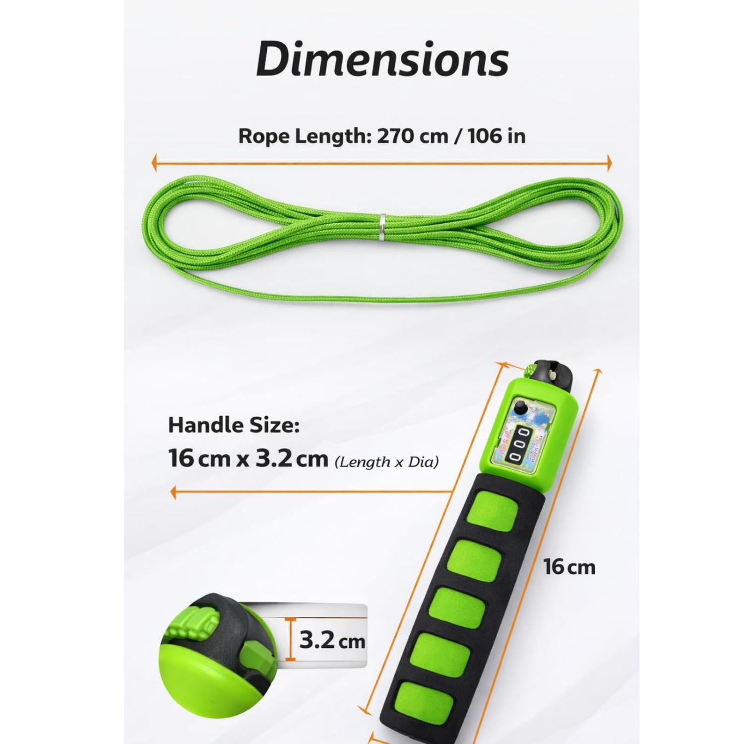 2.7m Adjustable Skipping Rope with Counter - Assorted