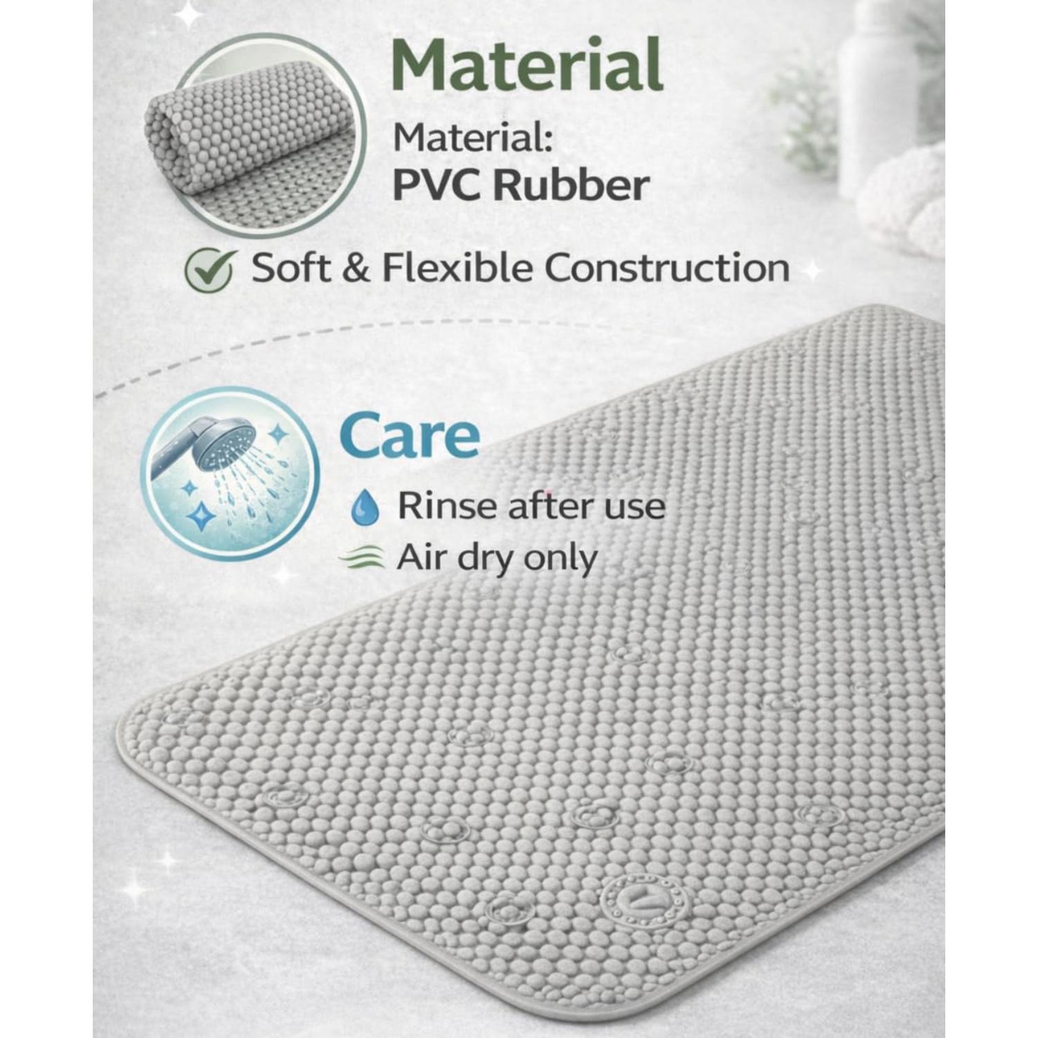 Non Slip Bath Mat with Suction Cups Drain Holes