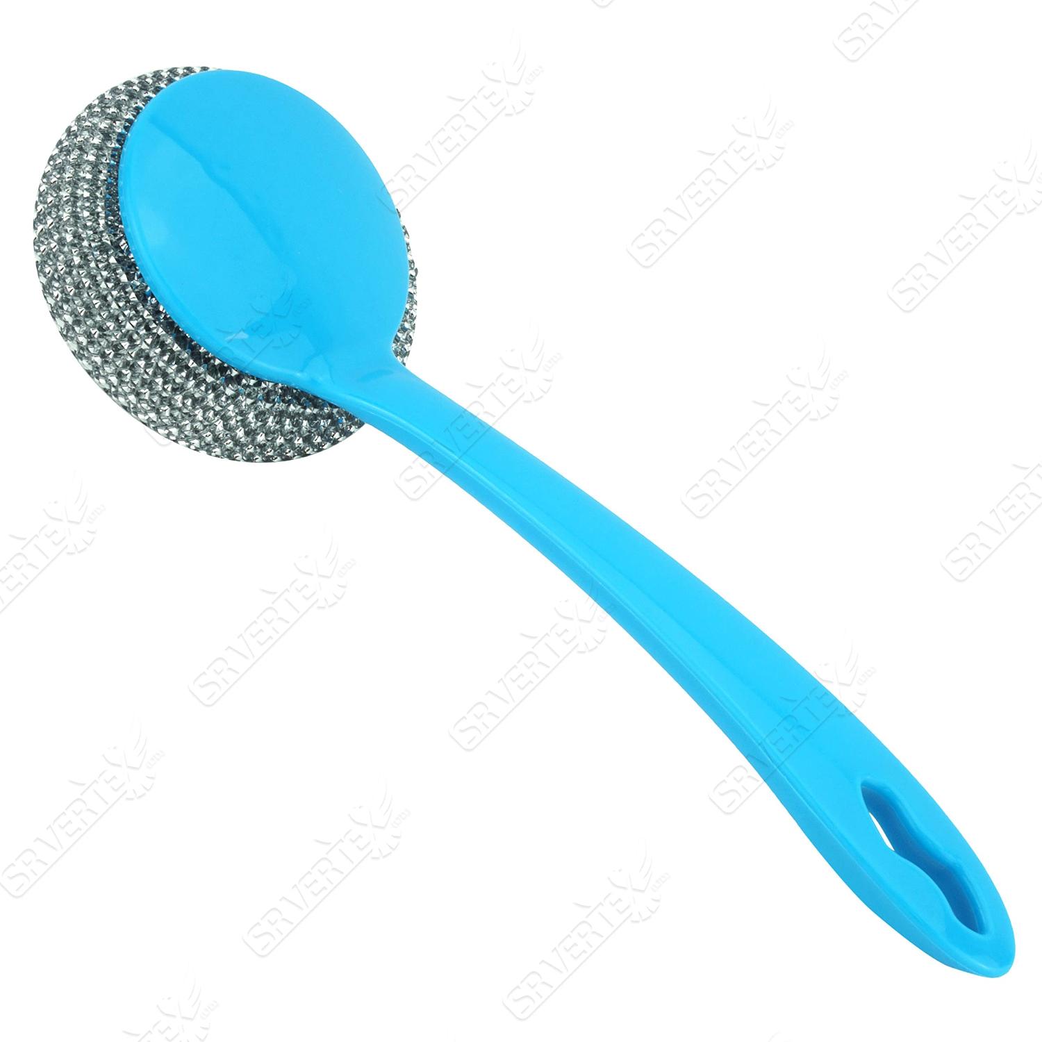 Handled Washing Up Scourer Set Non-Scratch Steel Scrubbers