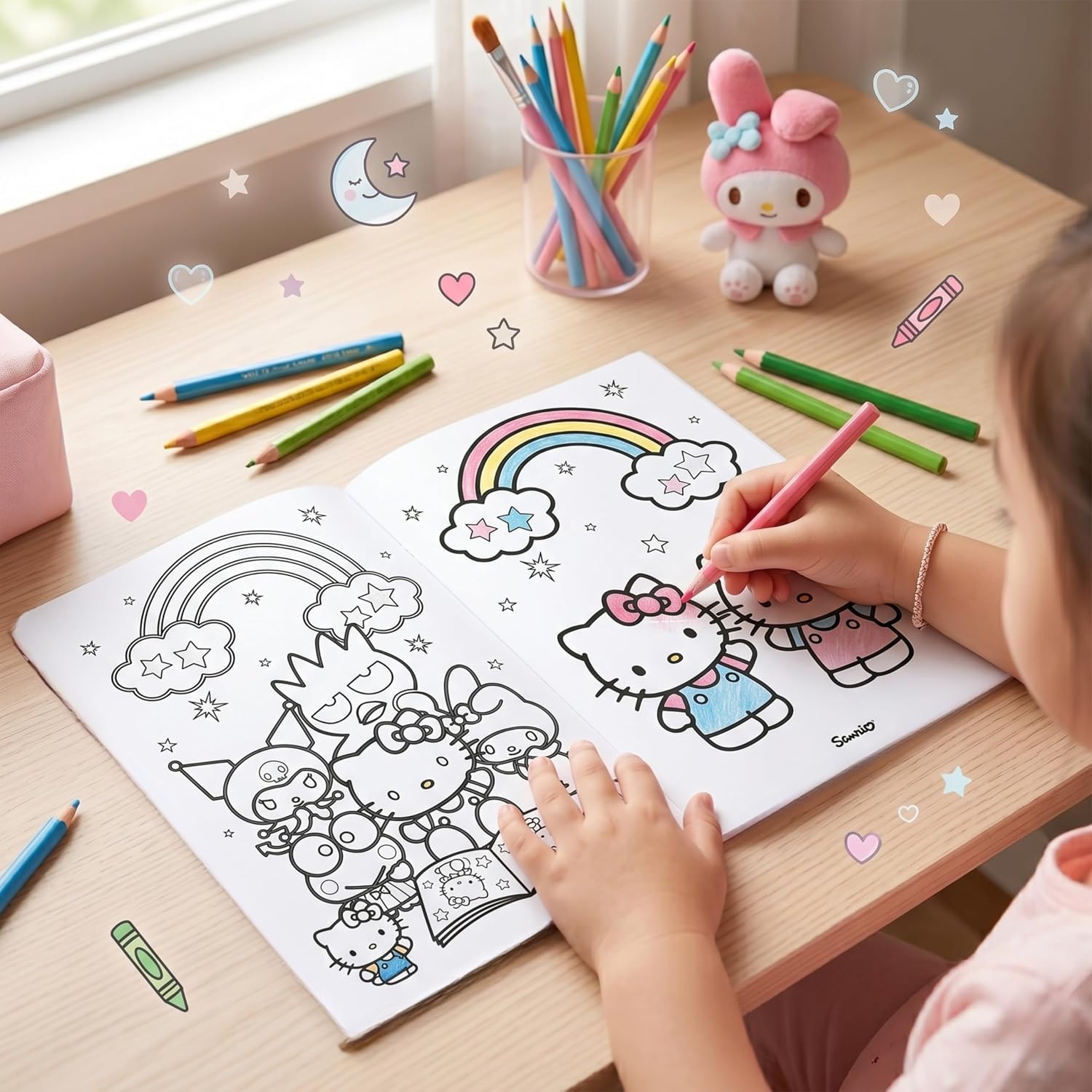 Kids Colouring Activity Set with Pencils - Assorted