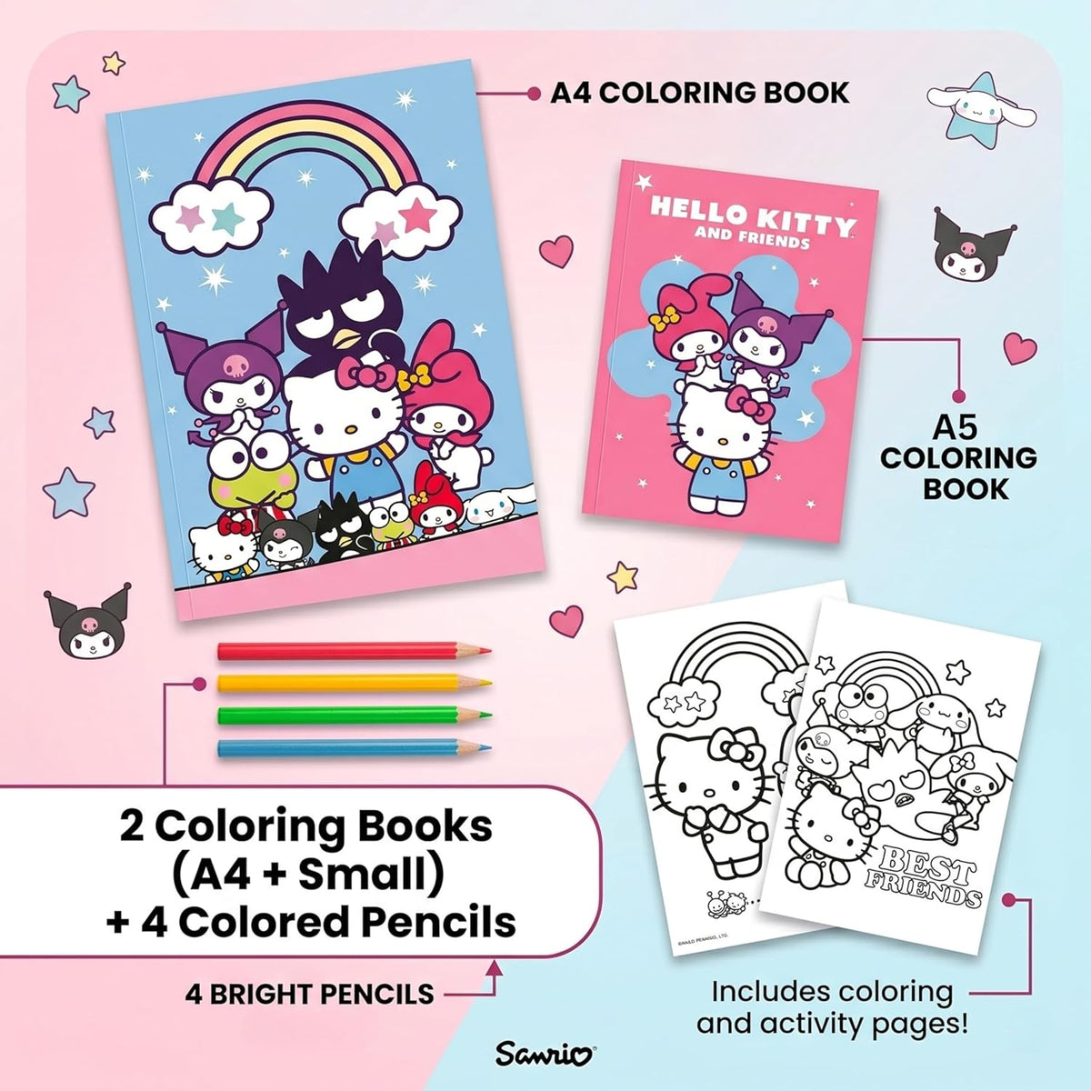 Hello Kitty Kids Licensed Colouring Activity Set with Pencils – view 2