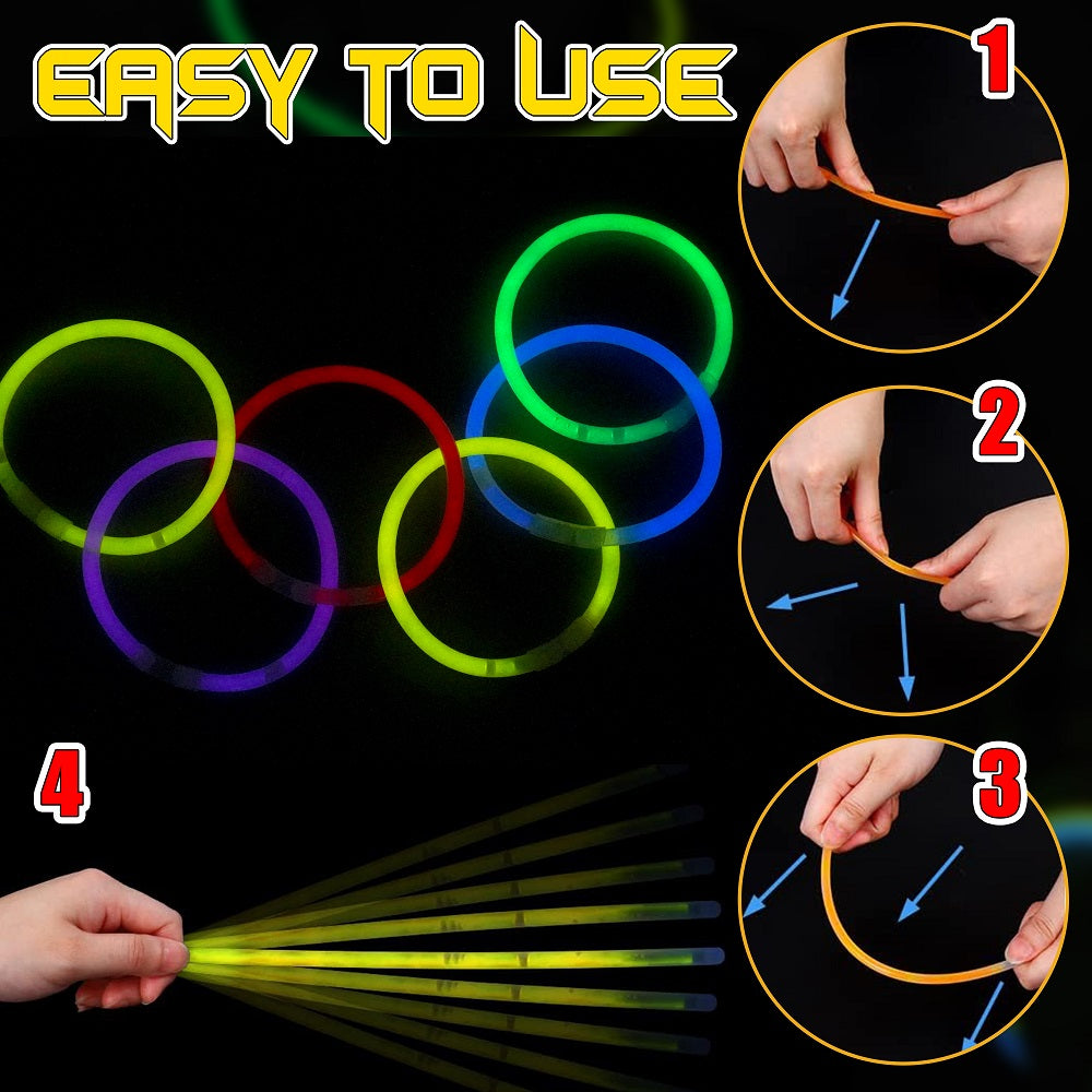 Colourful and Bright Glow Sticks- 15Pcs