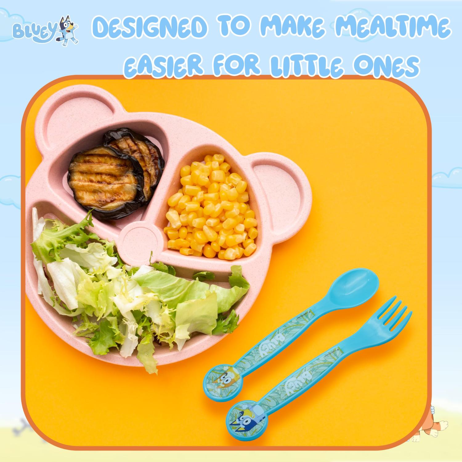 Kids 2 Piece Cutlery Set BPA-Free Plastic Spoon & Fork