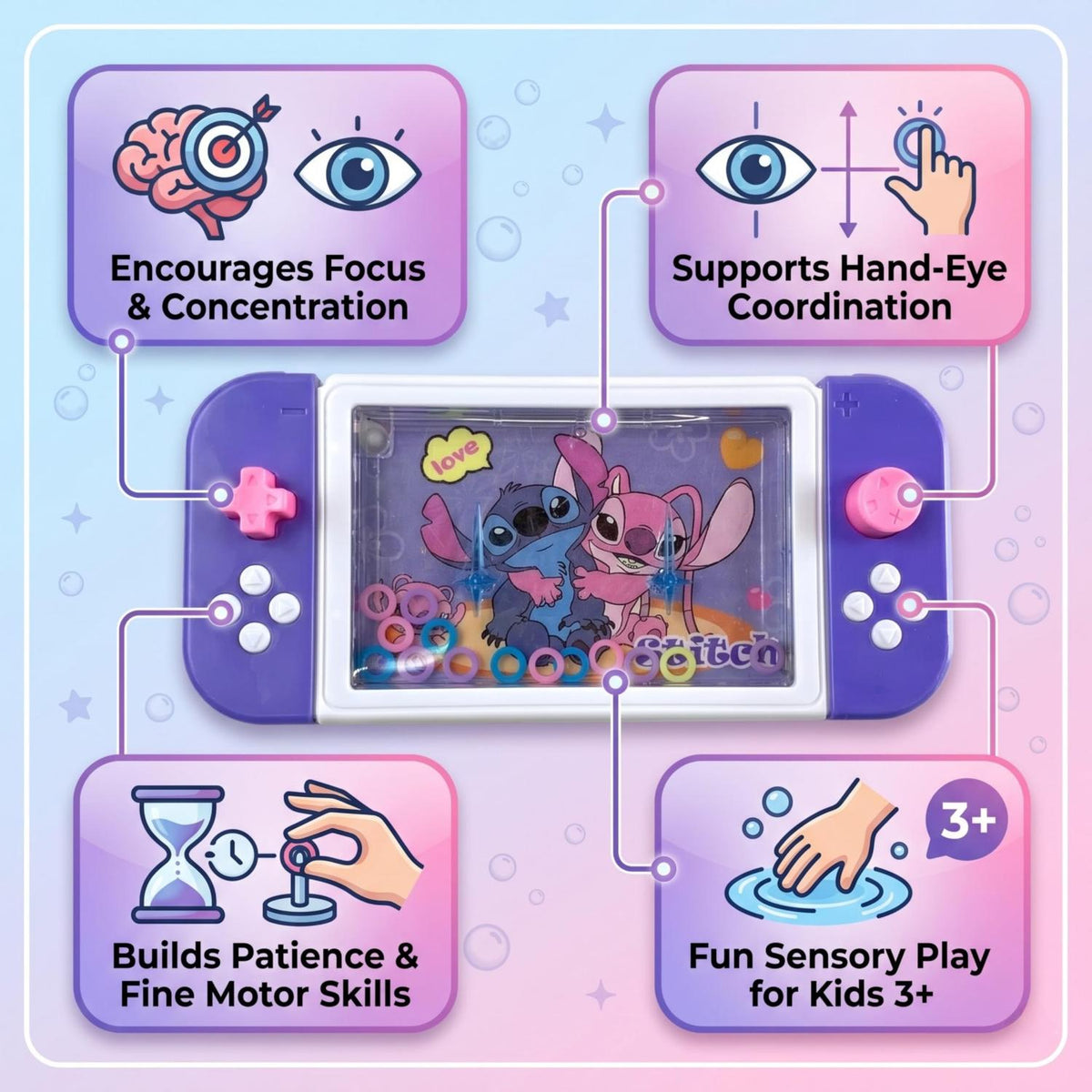 Disney Stitch Kids Licensed Water Ring Game Toys – view 4