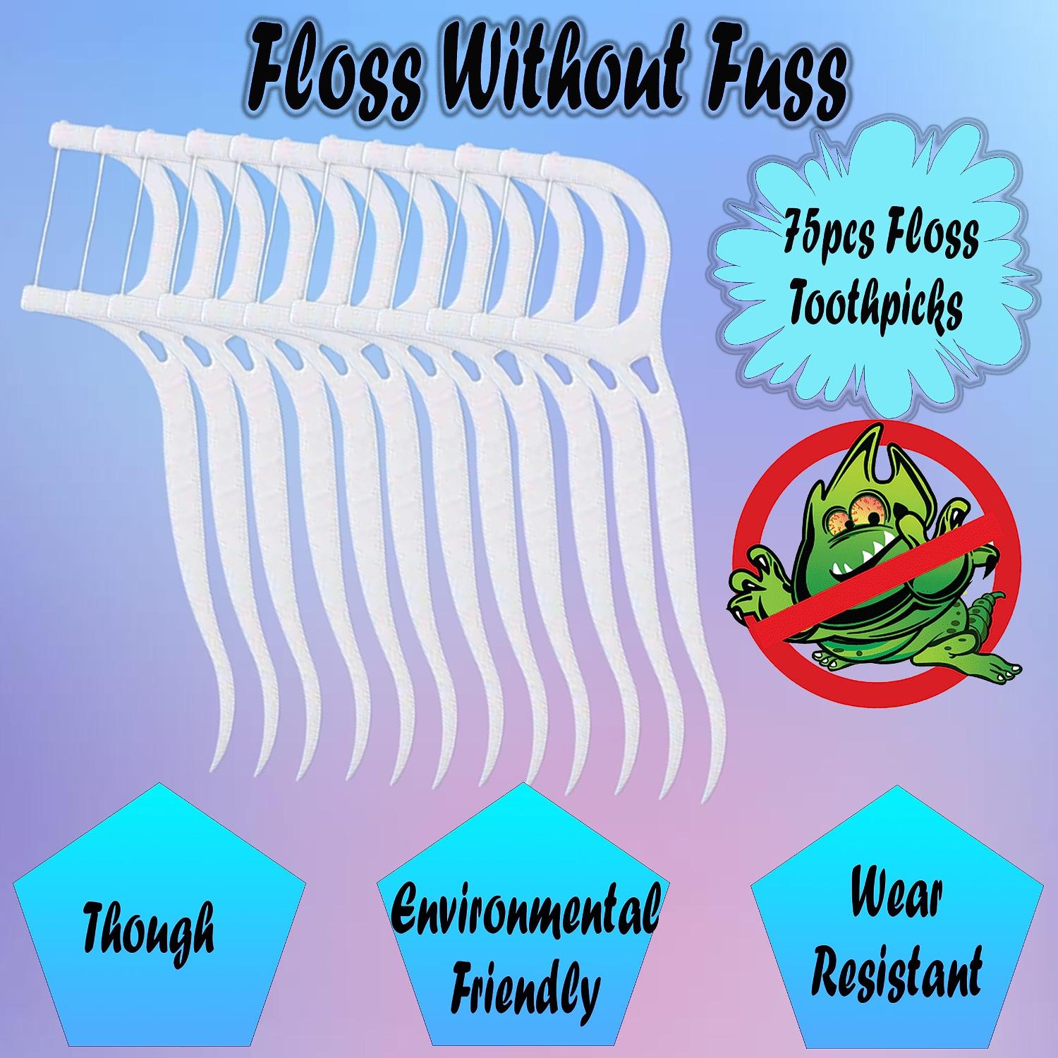 Dental Floss Picks 75pcs Oral Care