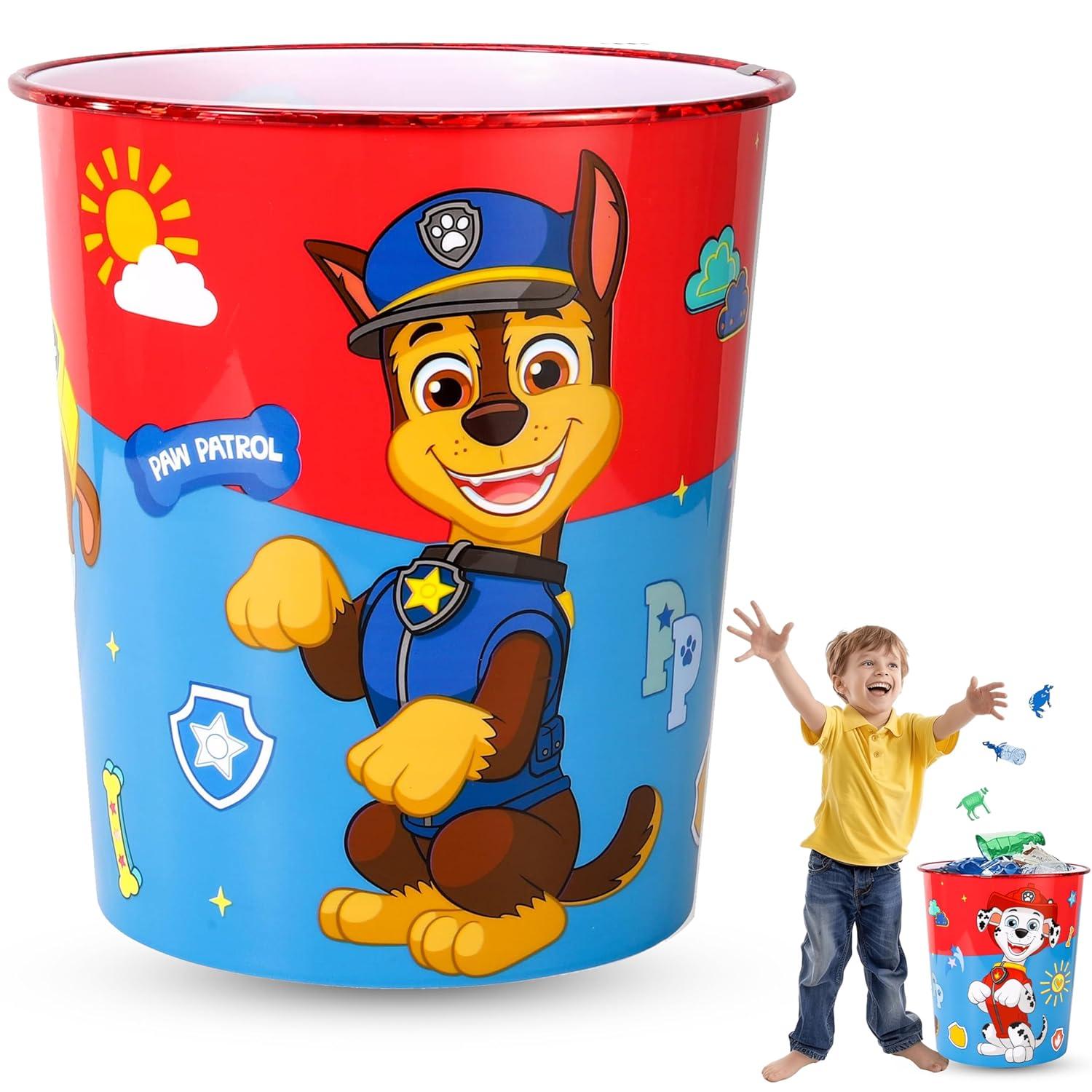 Kids 7L Plastic Dustbin Round Open Top Waste Paper Bin 22cm