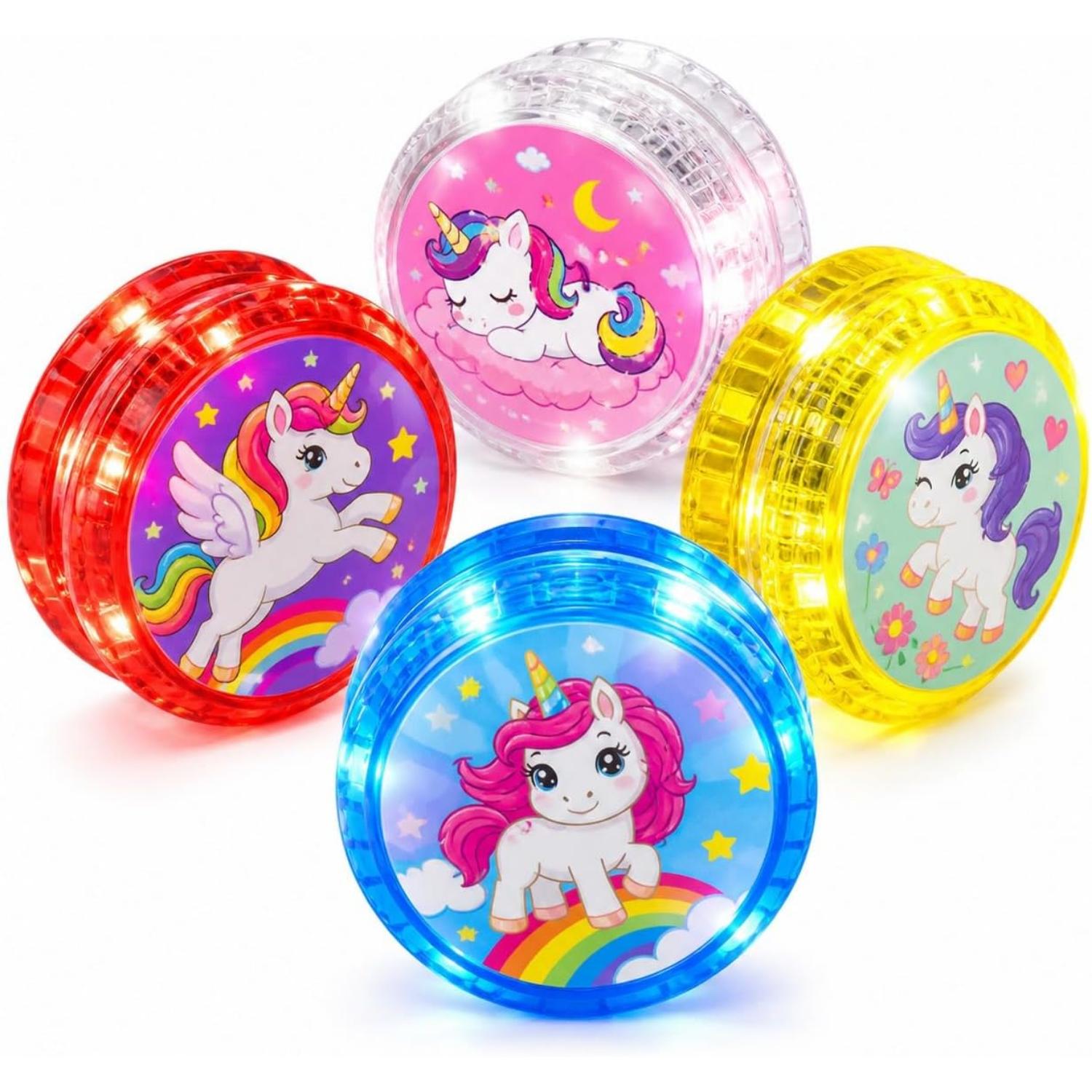 5.5cm LED Light-Up Unicorn Yo-Yos for Kids - Assorted