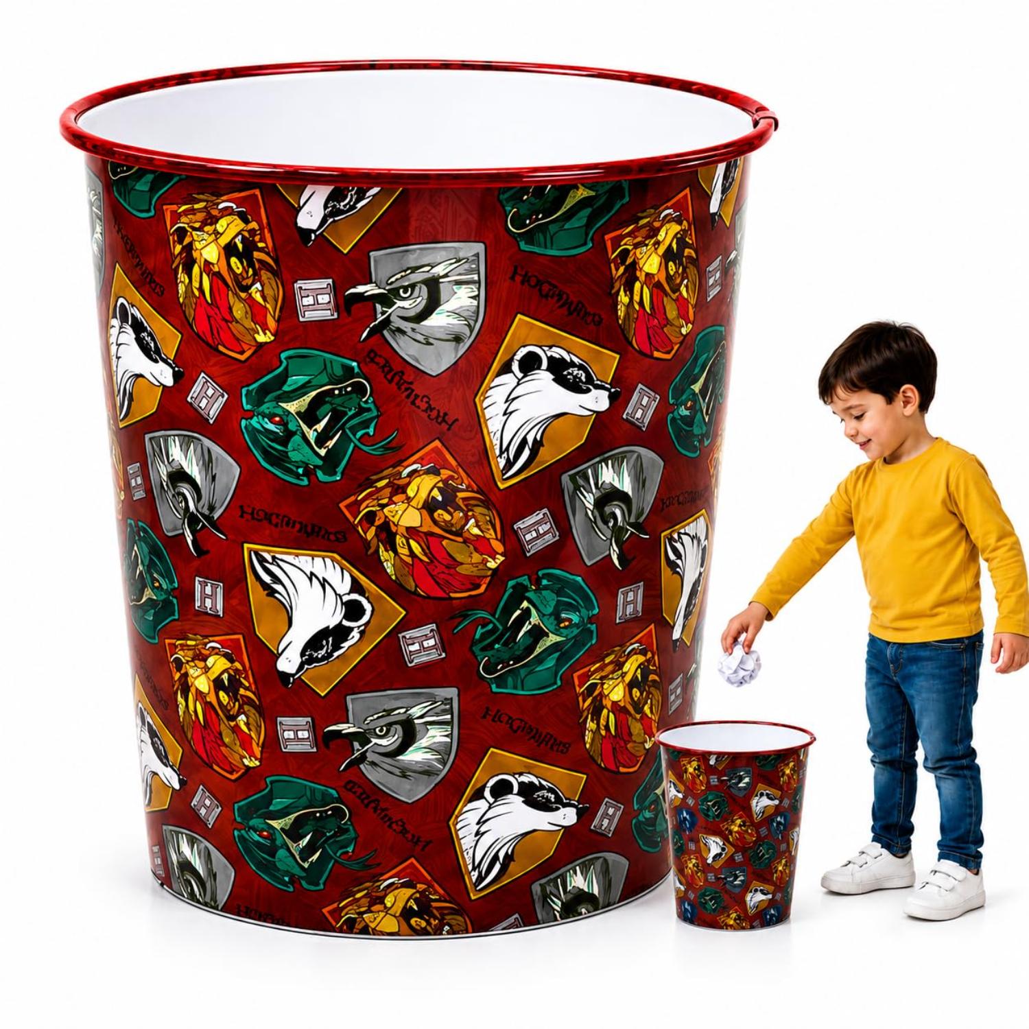 Kids 7L Plastic Dustbin Round Open Top Waste Paper Bin 22cm