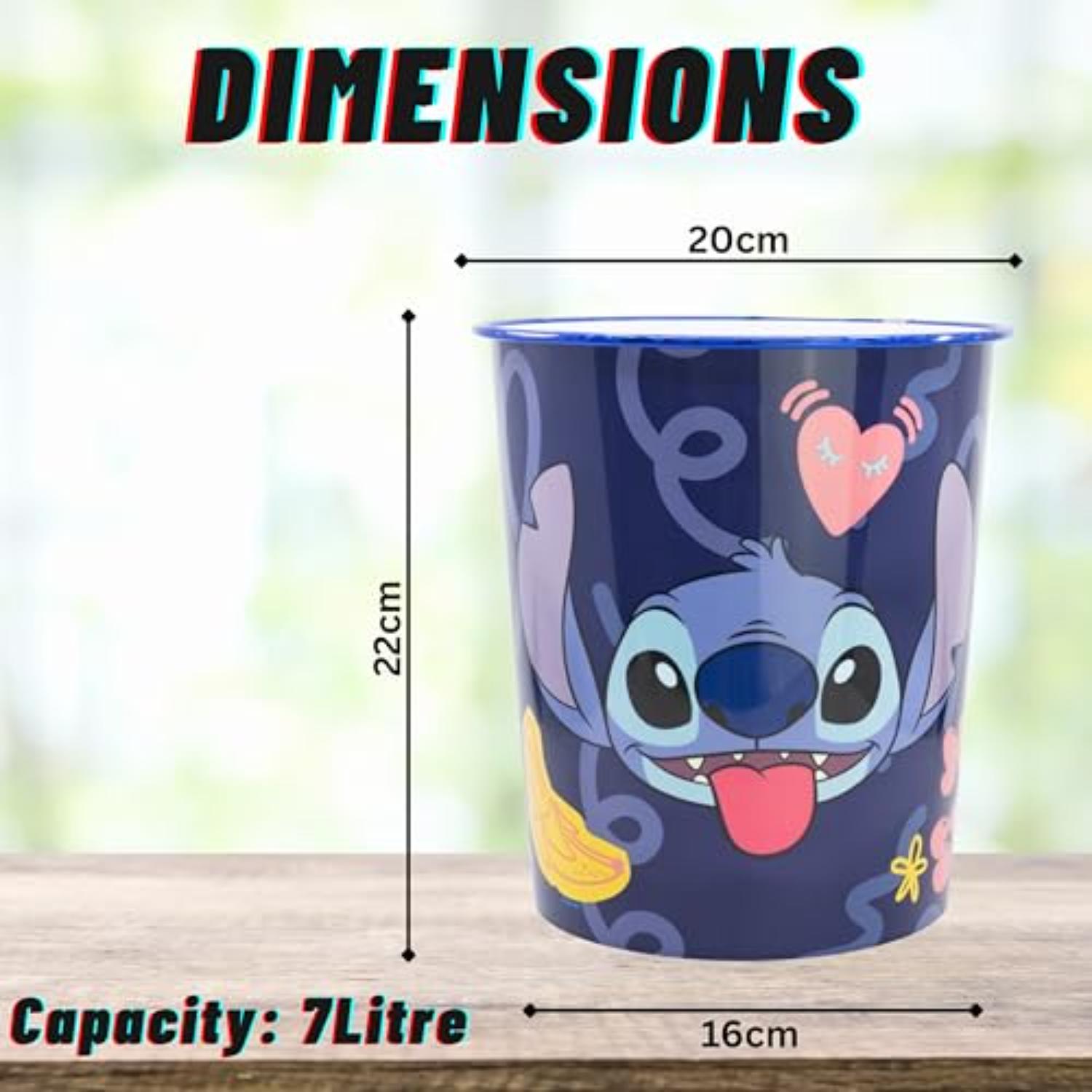 Kids 7L Plastic Dustbin Round Open Top Waste Paper Bin 22cm