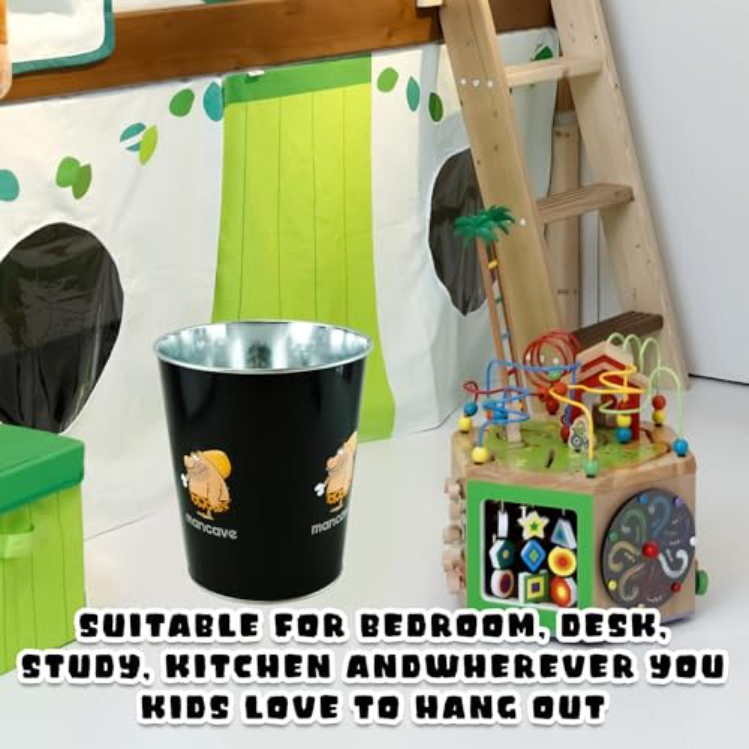 Kids 7L Plastic Dustbin Round Open Top Waste Paper Bin 22cm