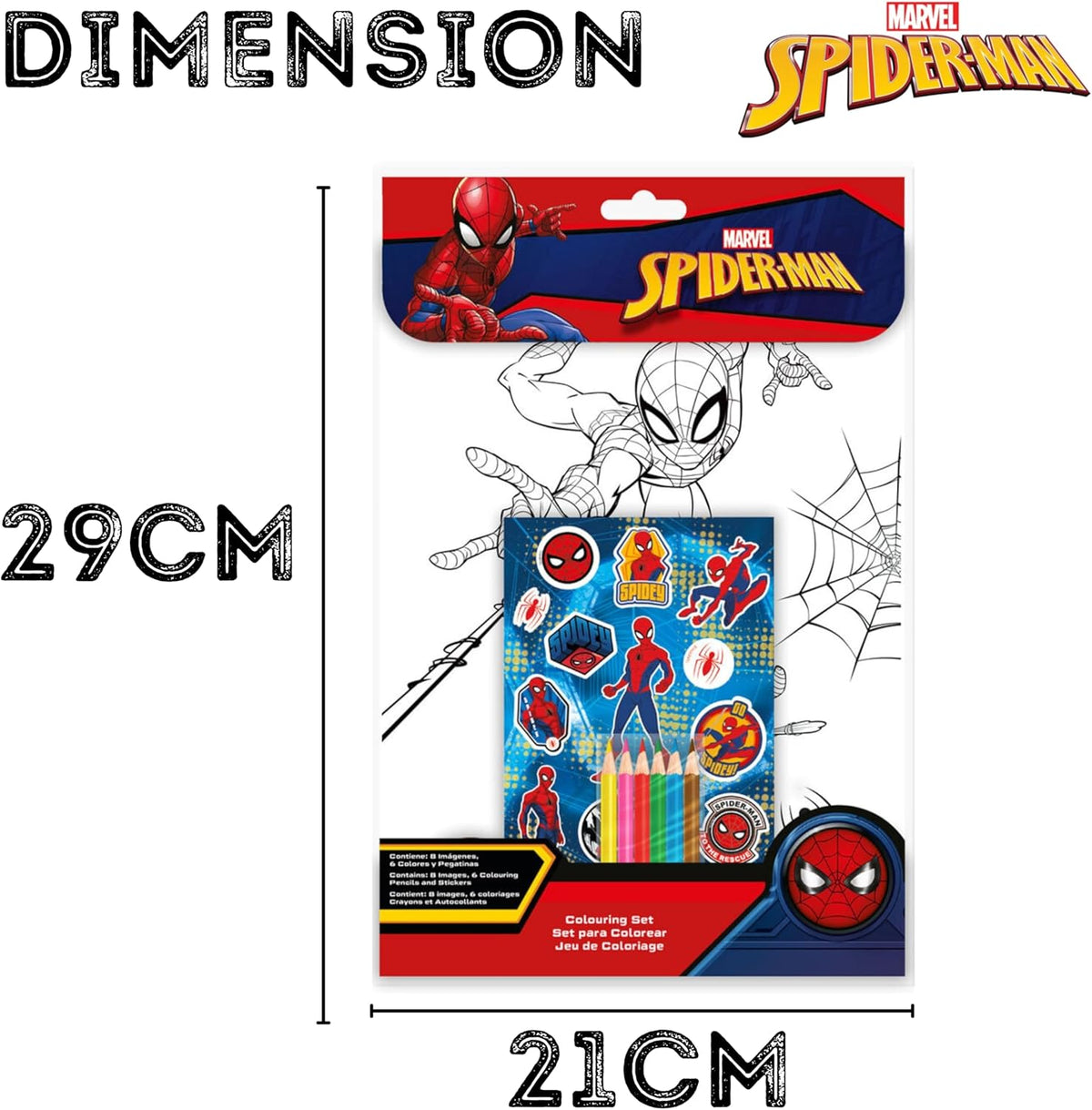 Marvel Spider-Man Kids Licensed Colouring Activity Set with Pencils – view 2