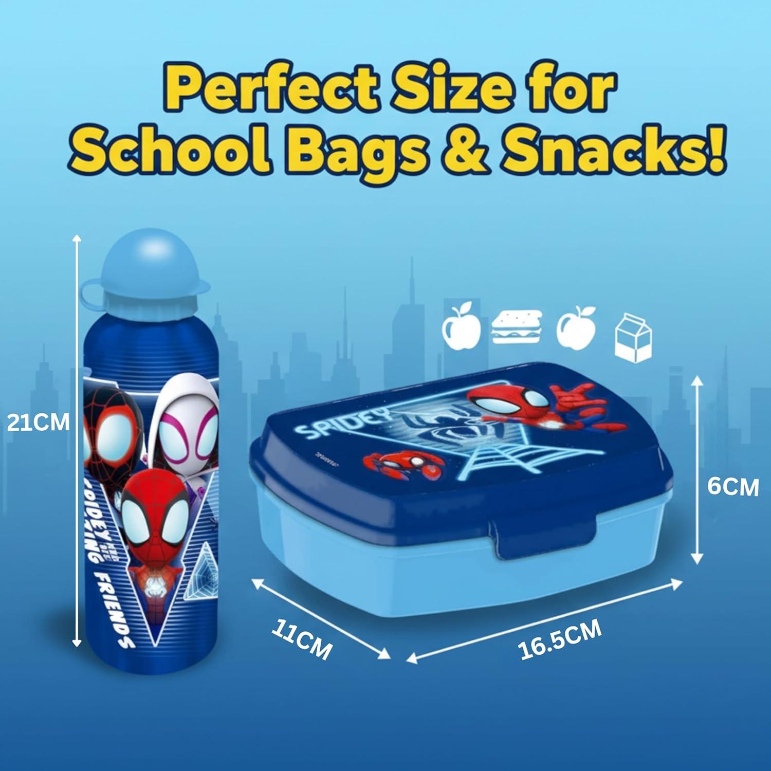 Kids Plastic Lunchbox with Aluminium Water Bottle Set - Assorted