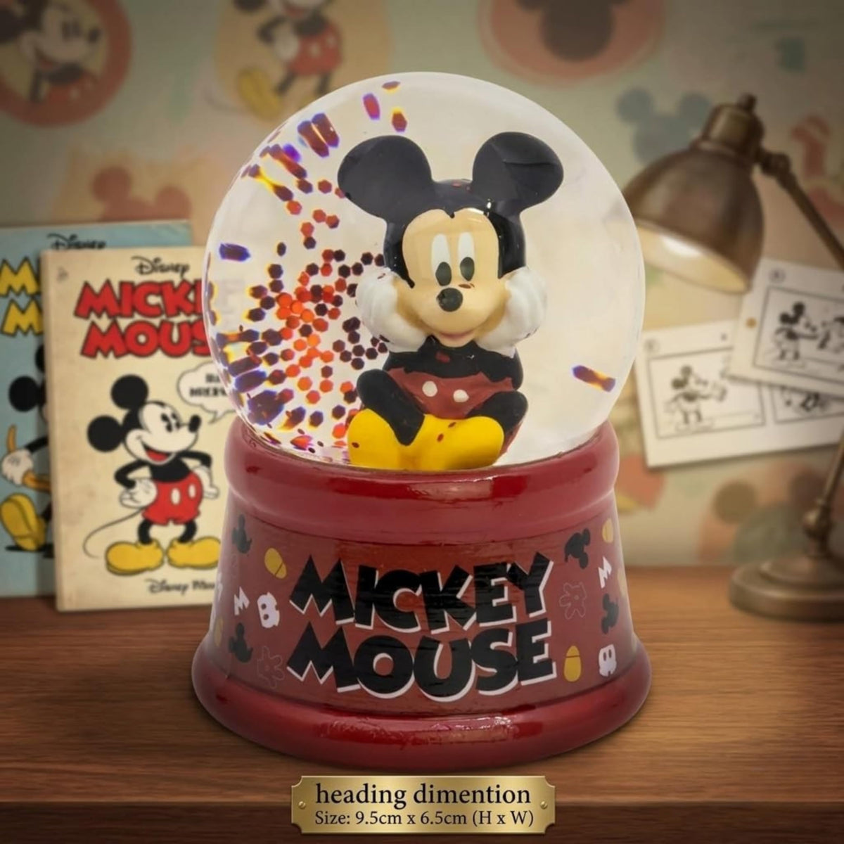 Disney Mickey Mouse Kids Licensed Glass Snow Globe in Gift Box 9.5cm – view 2