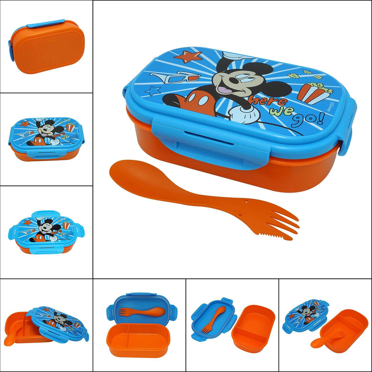 Disney Mickey Mouse Blue Kids Licensed Lunch Box with Cutlery – view 4