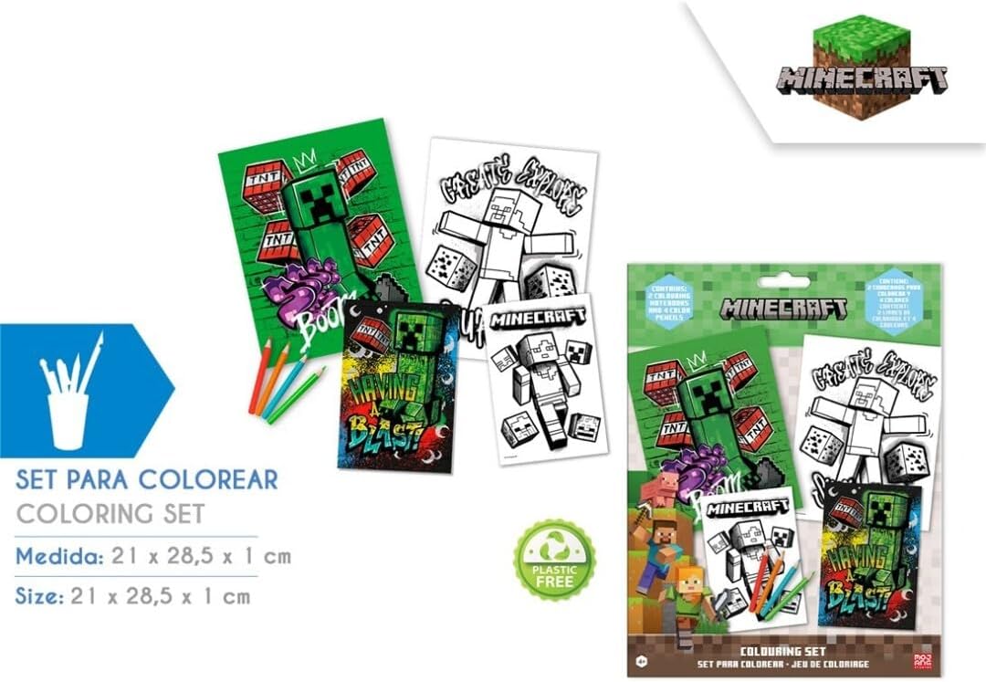 Minecraft Kids Licensed Colouring Activity Set with Pencils – view 2