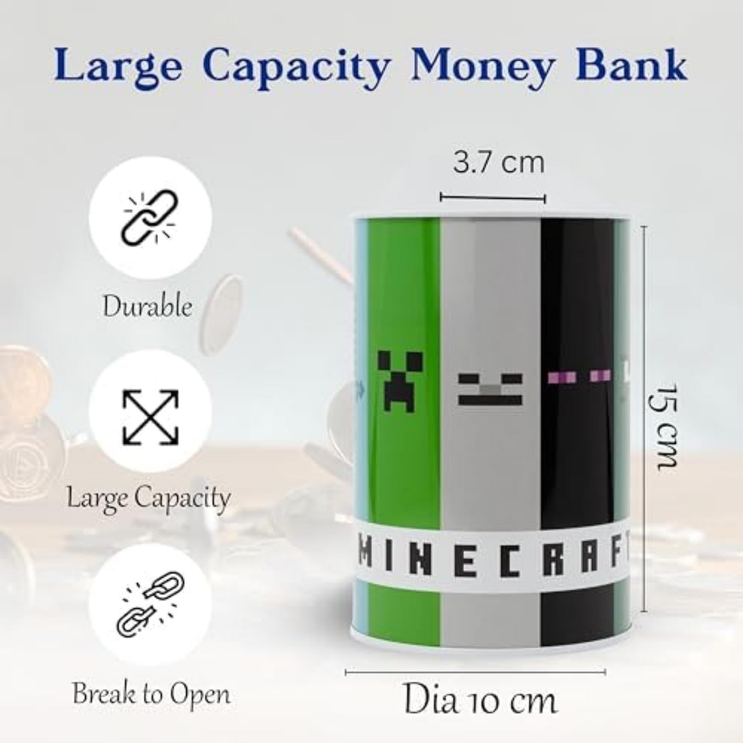 Assorted Character Metallic Money Box for Kids – Coin Savings Bank