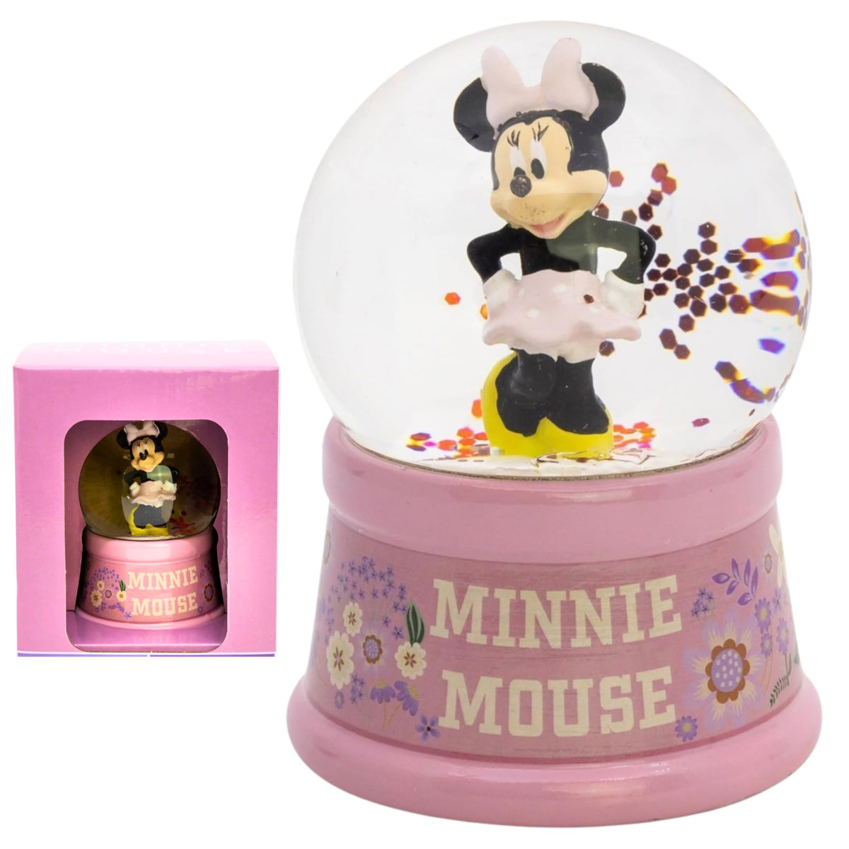 Disney Minnie Mouse Kids Licensed Glass Snow Globe in Gift Box 9.5cm