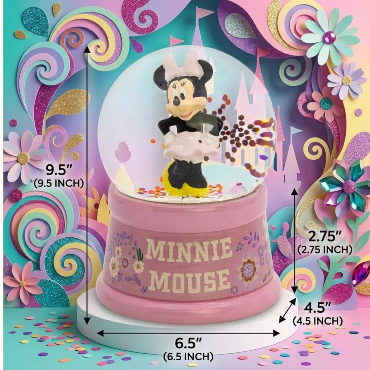 Disney Minnie Mouse Kids Licensed Glass Snow Globe in Gift Box 9.5cm – view 4