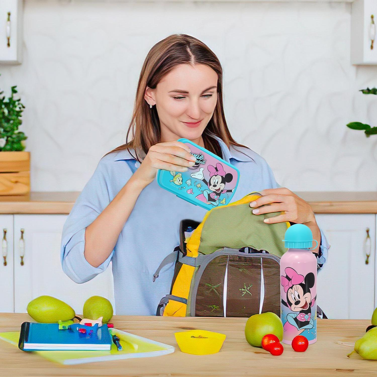 Kids Plastic Lunchbox with Aluminium Water Bottle Set