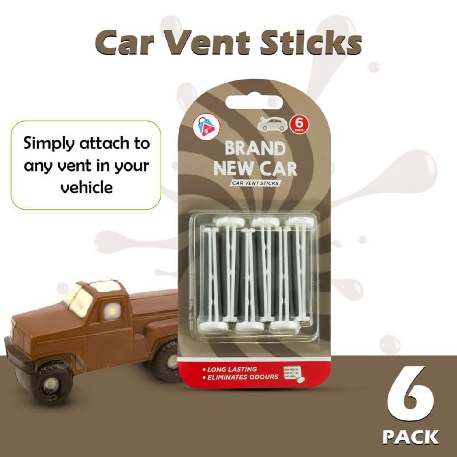 6PK Car Vent Air Freshener Sticks – 6cm