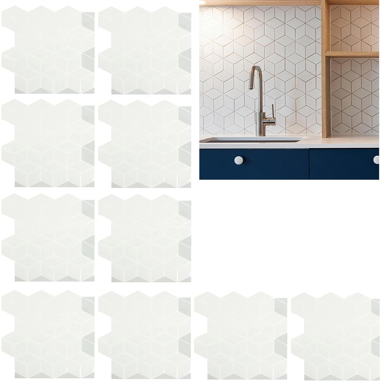 Self-Adhesive Mosaic Wall Tiles Waterproof Peel & Stick Panels