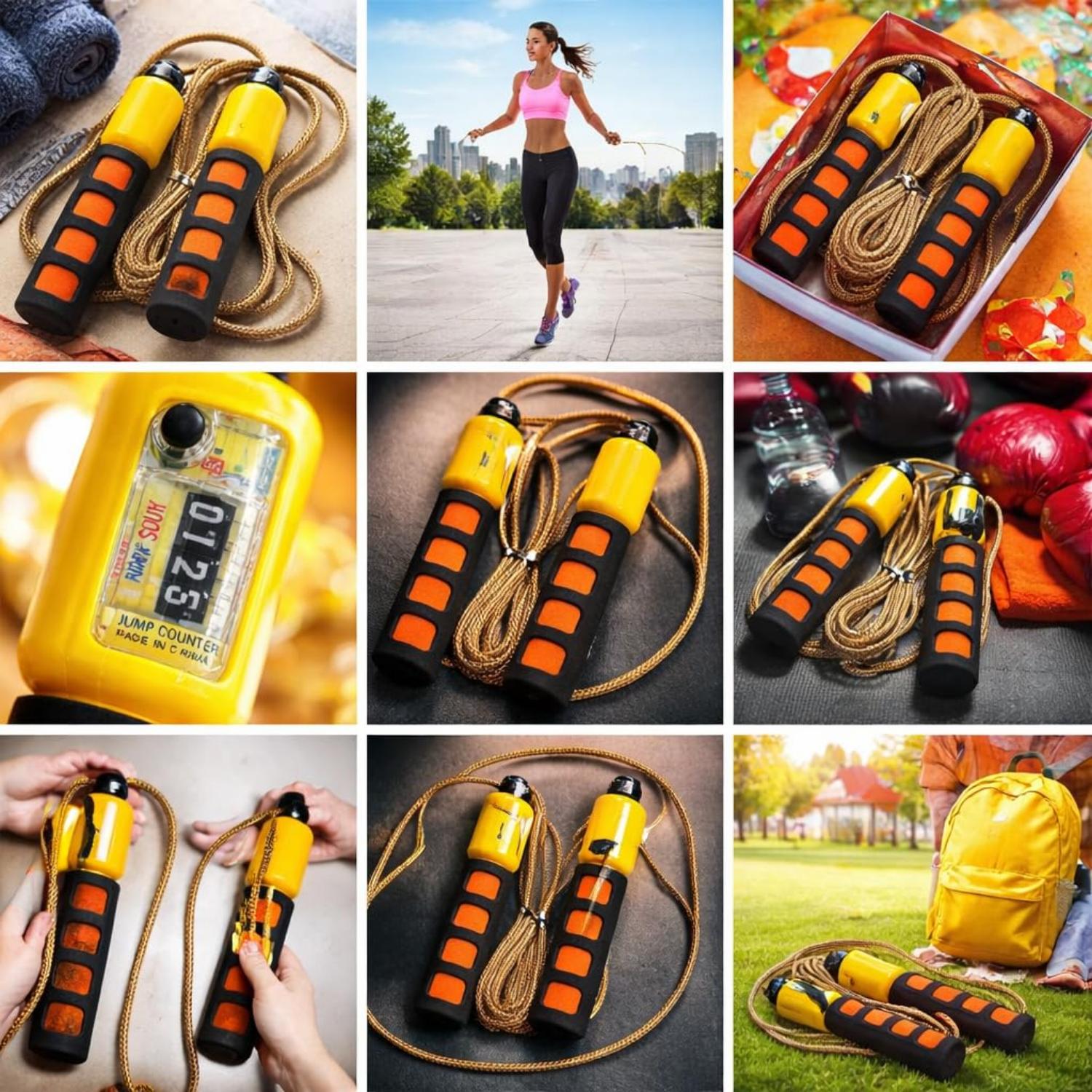 2.7m Adjustable Skipping Rope with Counter - Assorted