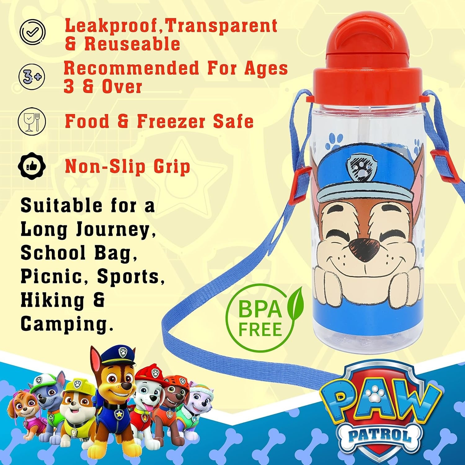 500ml Tritan Water Bottle with Strap for Children