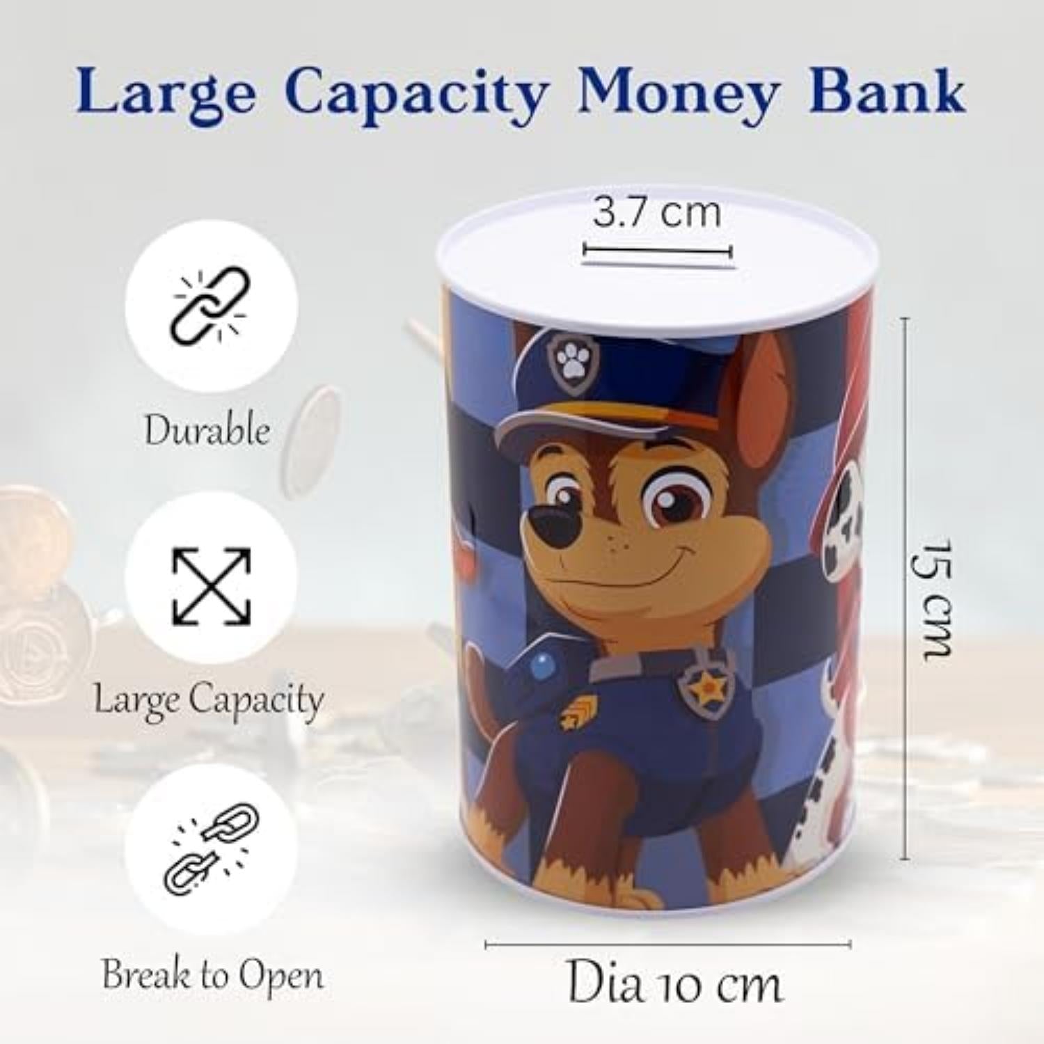 Assorted Character Metallic Money Box for Kids – Coin Savings Bank