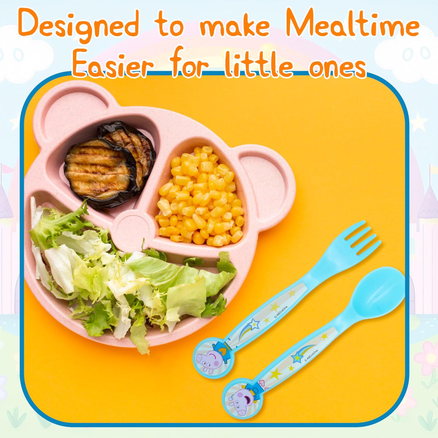 Kids 2 Piece Cutlery Set BPA-Free Plastic Spoon & Fork