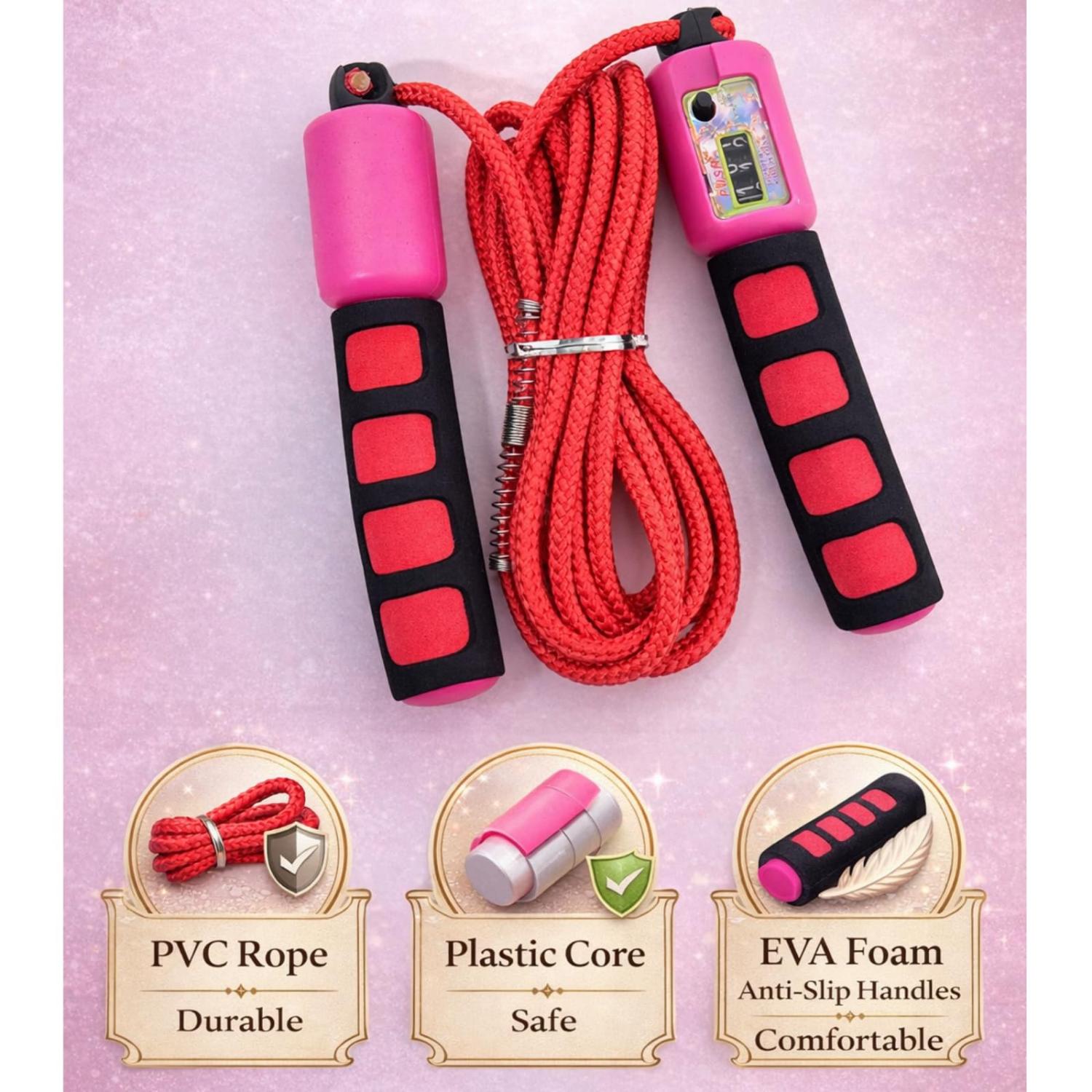 2.7m Adjustable Skipping Rope with Counter - Assorted