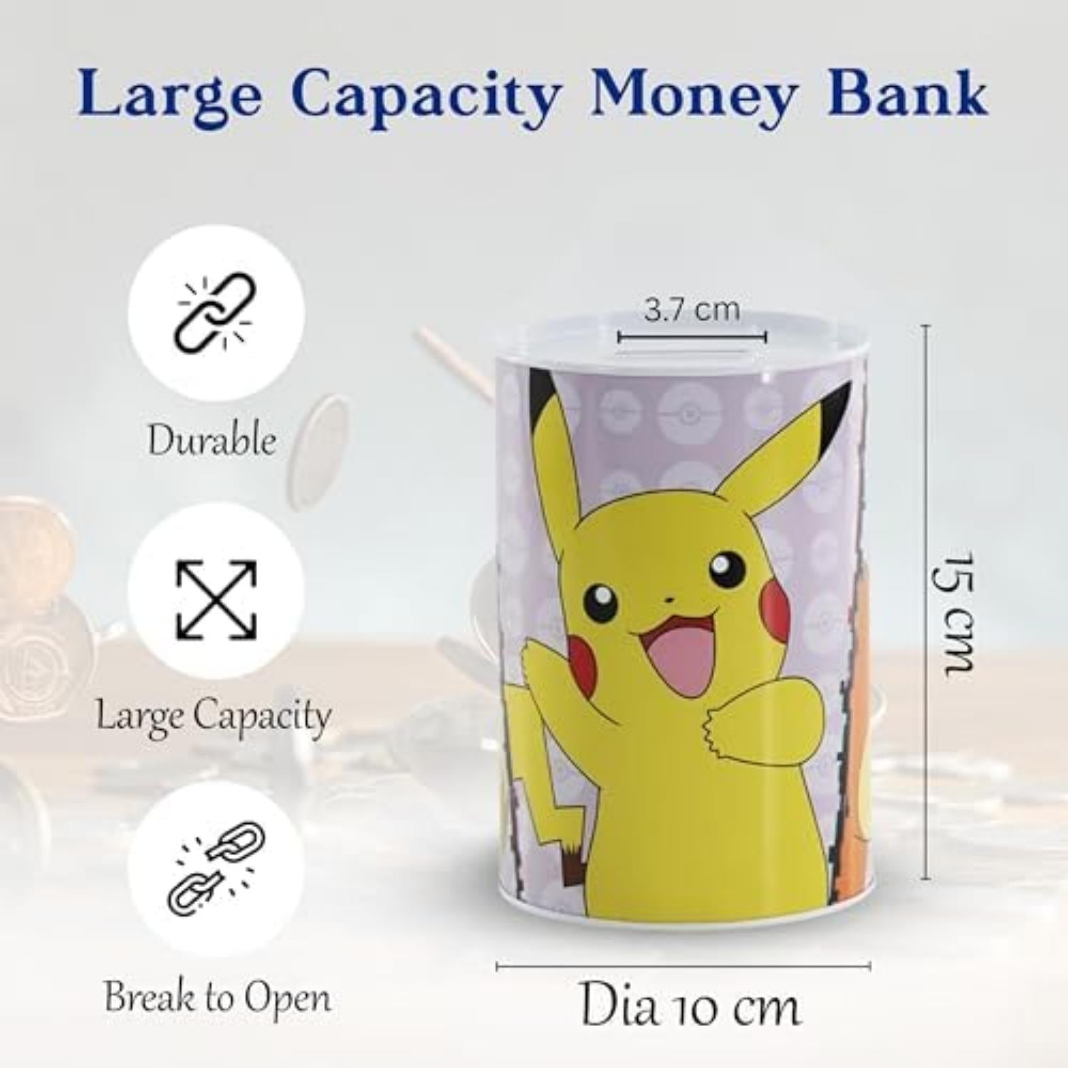 Assorted Character Metallic Money Box for Kids – Coin Savings Bank