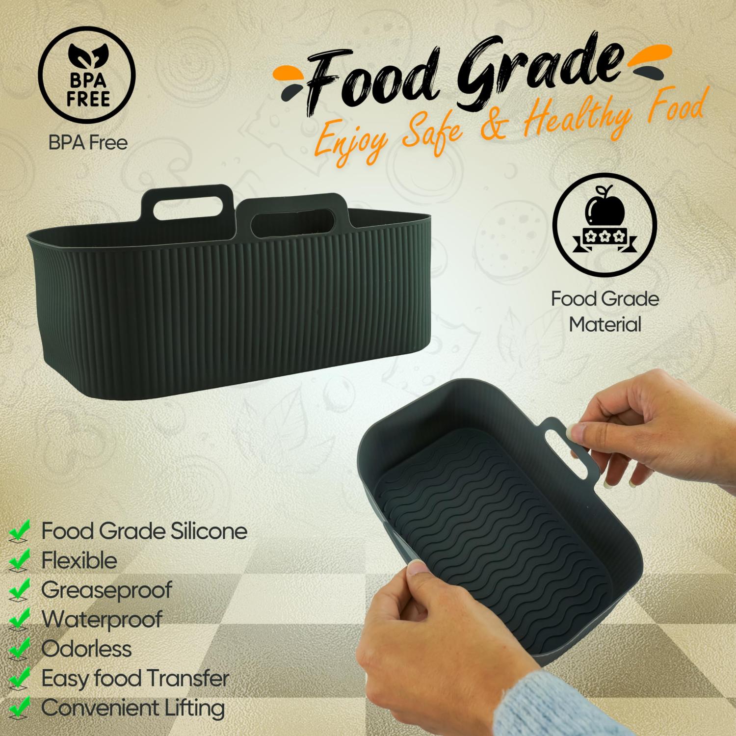 Reusable Silicone Air Fryer Liner Non-Stick Heat Resistant Dishwasher Safe