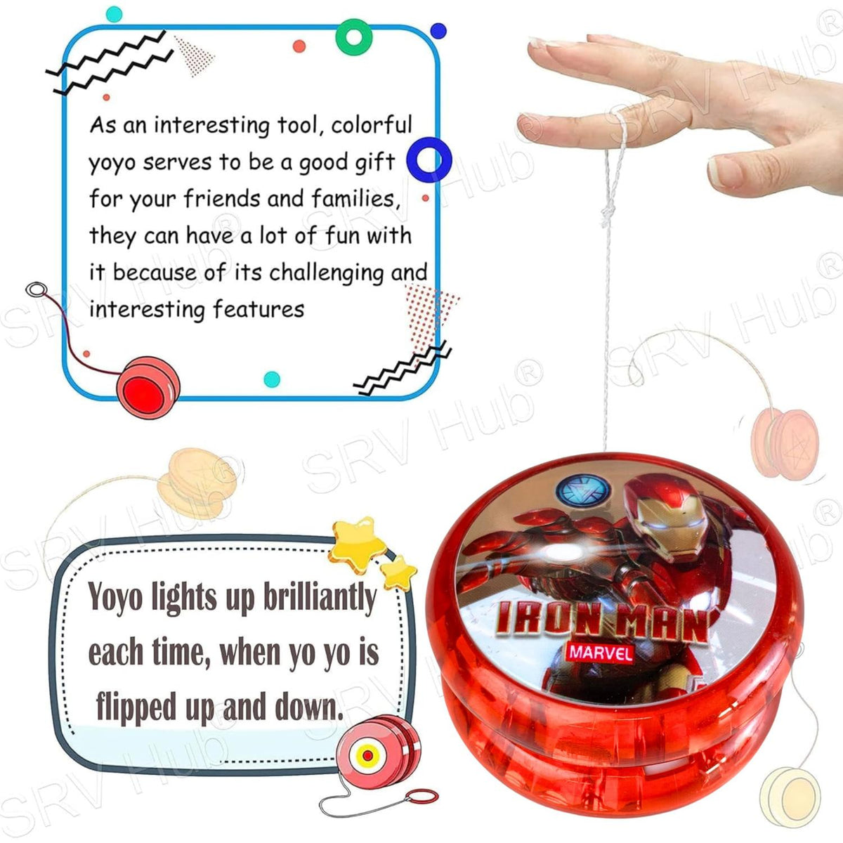 Iron Man Kids Licensed LED Light-Up YoYo 5.5cm – view 5