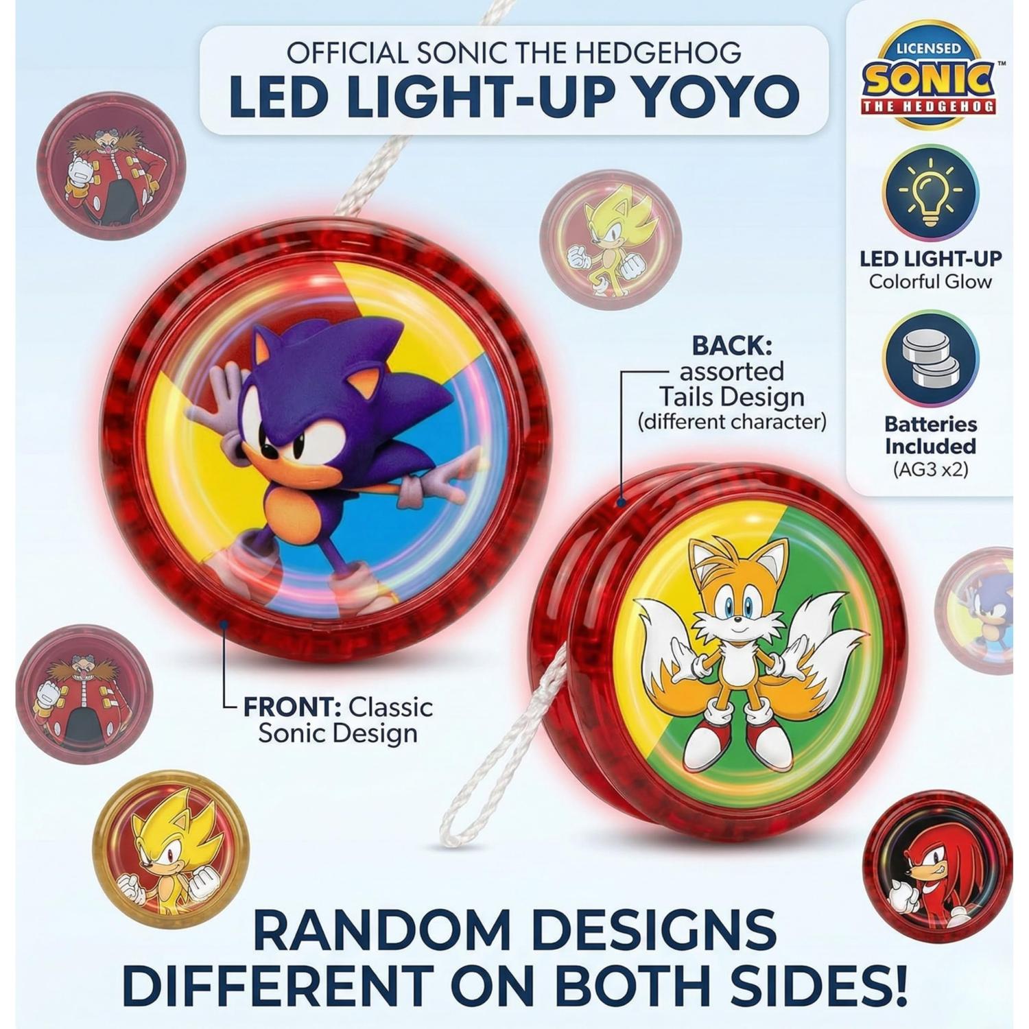 5.5cm Sonic the Hedgehog LED Light-Up YoYo Toys for Kids