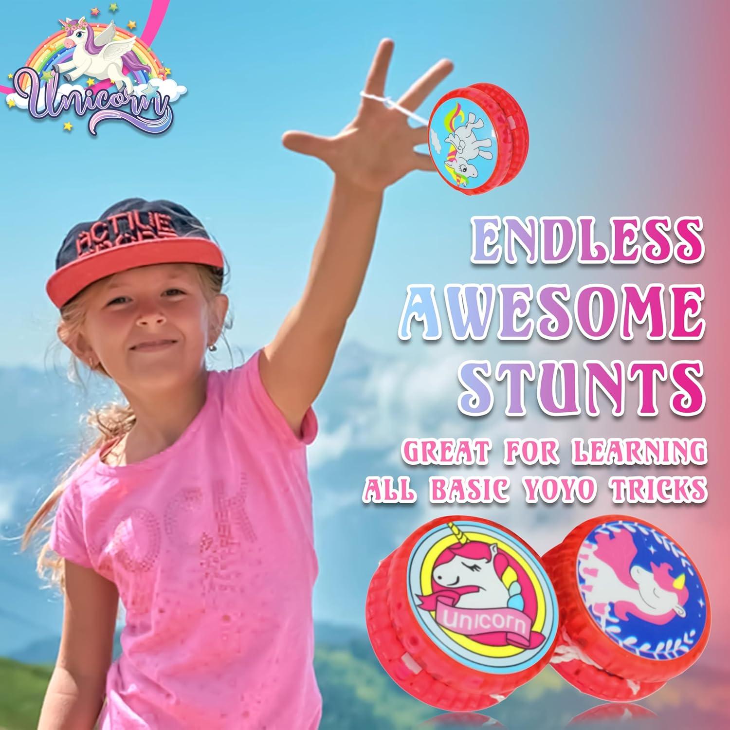5.5cm LED Light-Up Unicorn Yo-Yos for Kids - Assorted