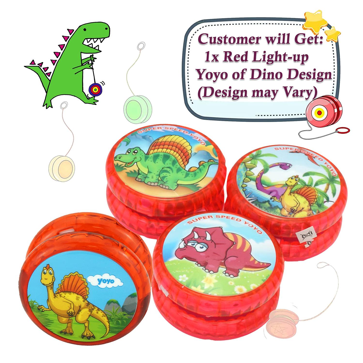 5.5cm Kids Light-Up Dinosaur Yo-Yo Toy with String - Assorted