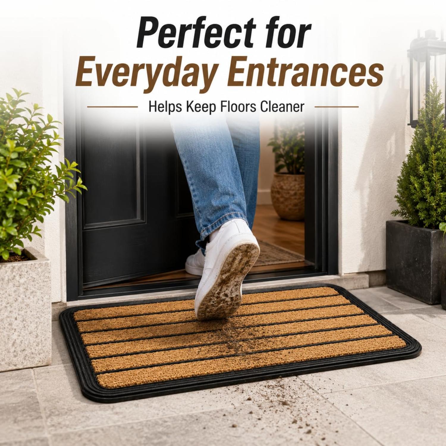 Coir & Rubber Door Mat Heavy Duty Non-Slip Entrance Mat