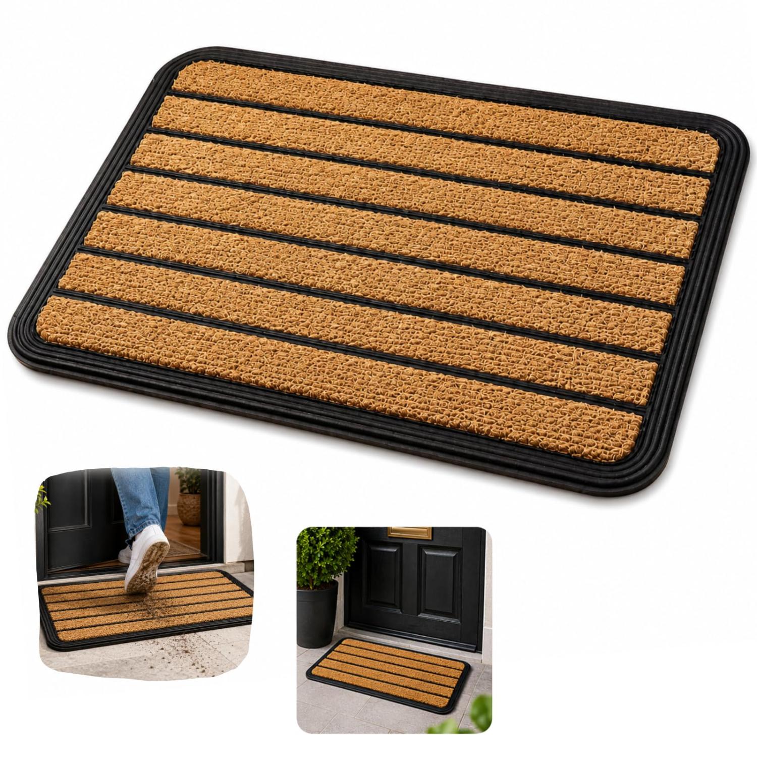 Coir & Rubber Door Mat Heavy Duty Non-Slip Entrance Mat